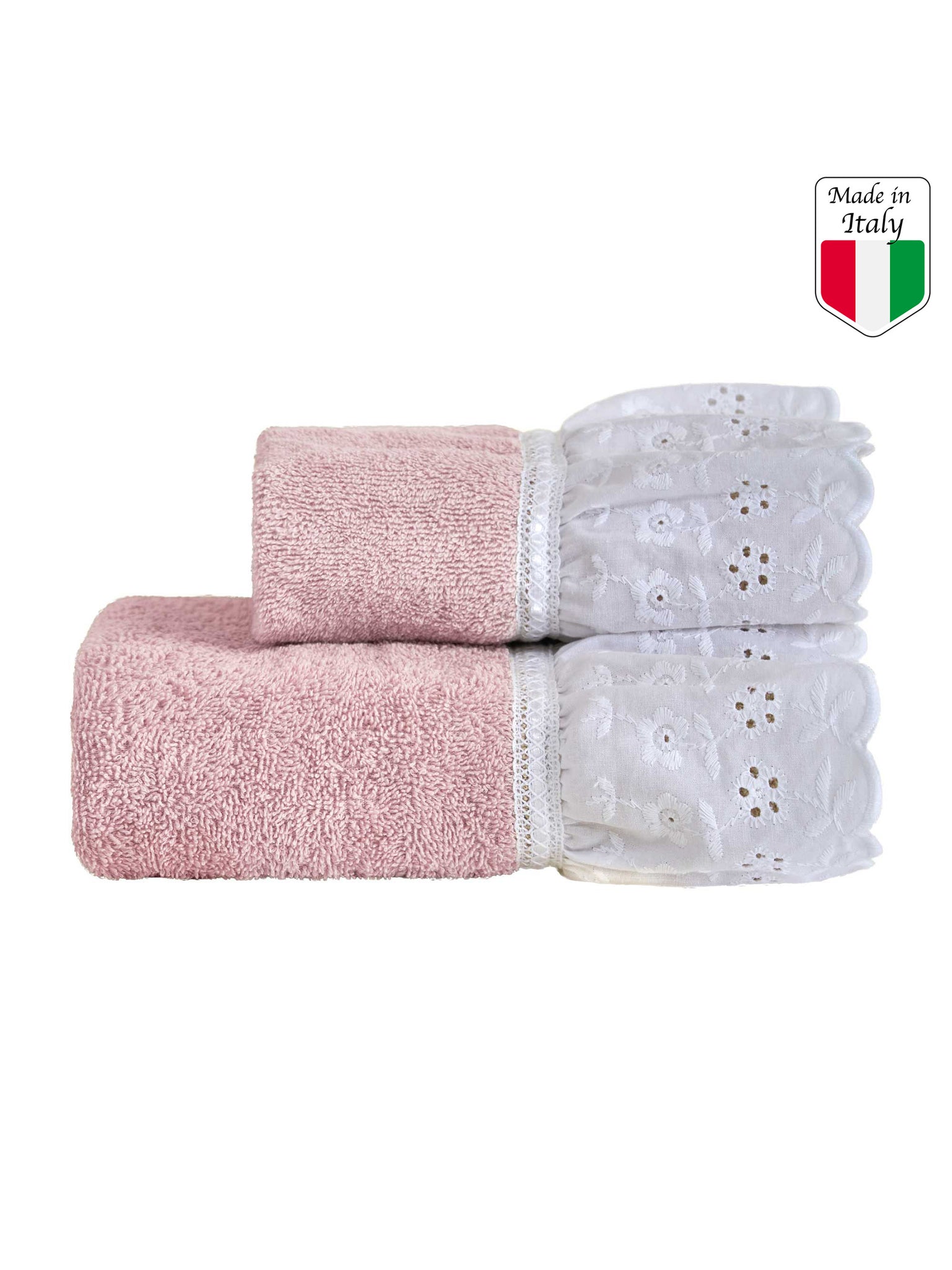 LOUVRE Set Spugna Viso + Ospite, Rosa