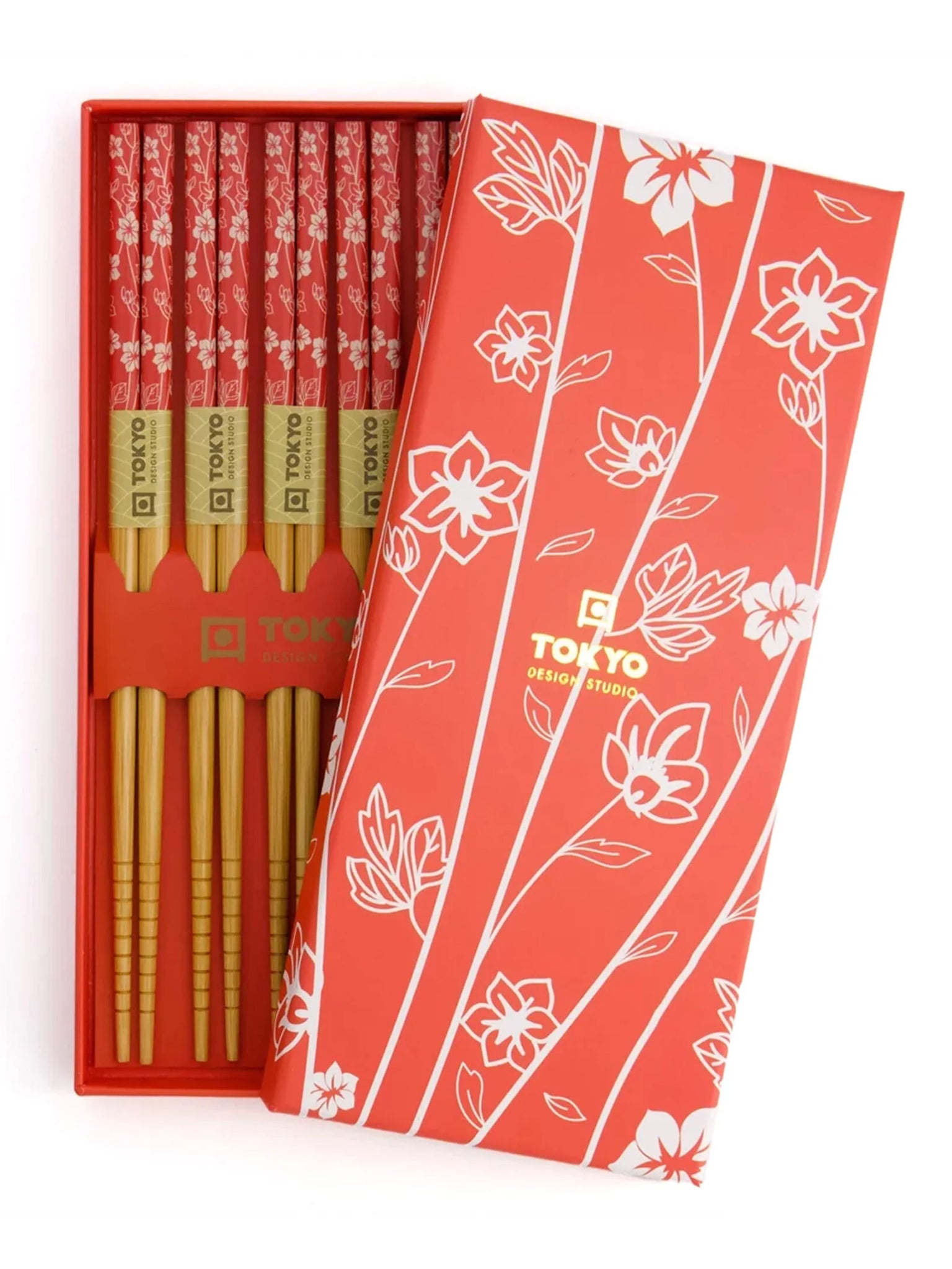 Chopstick Giftset/5 Red Flower
