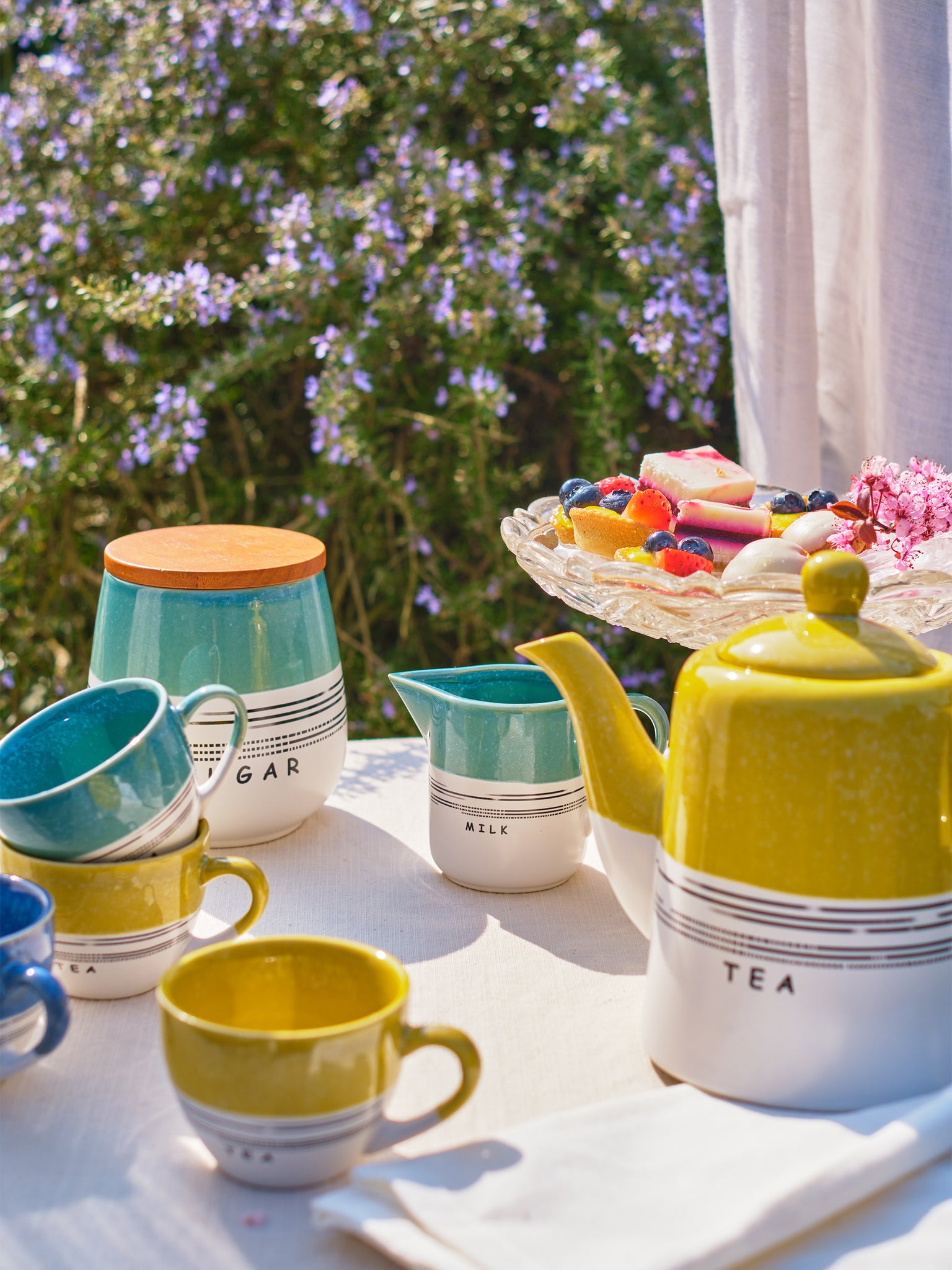 Tazza da té con piatto stoneware set 6 pezzi+appendino Homify 82822