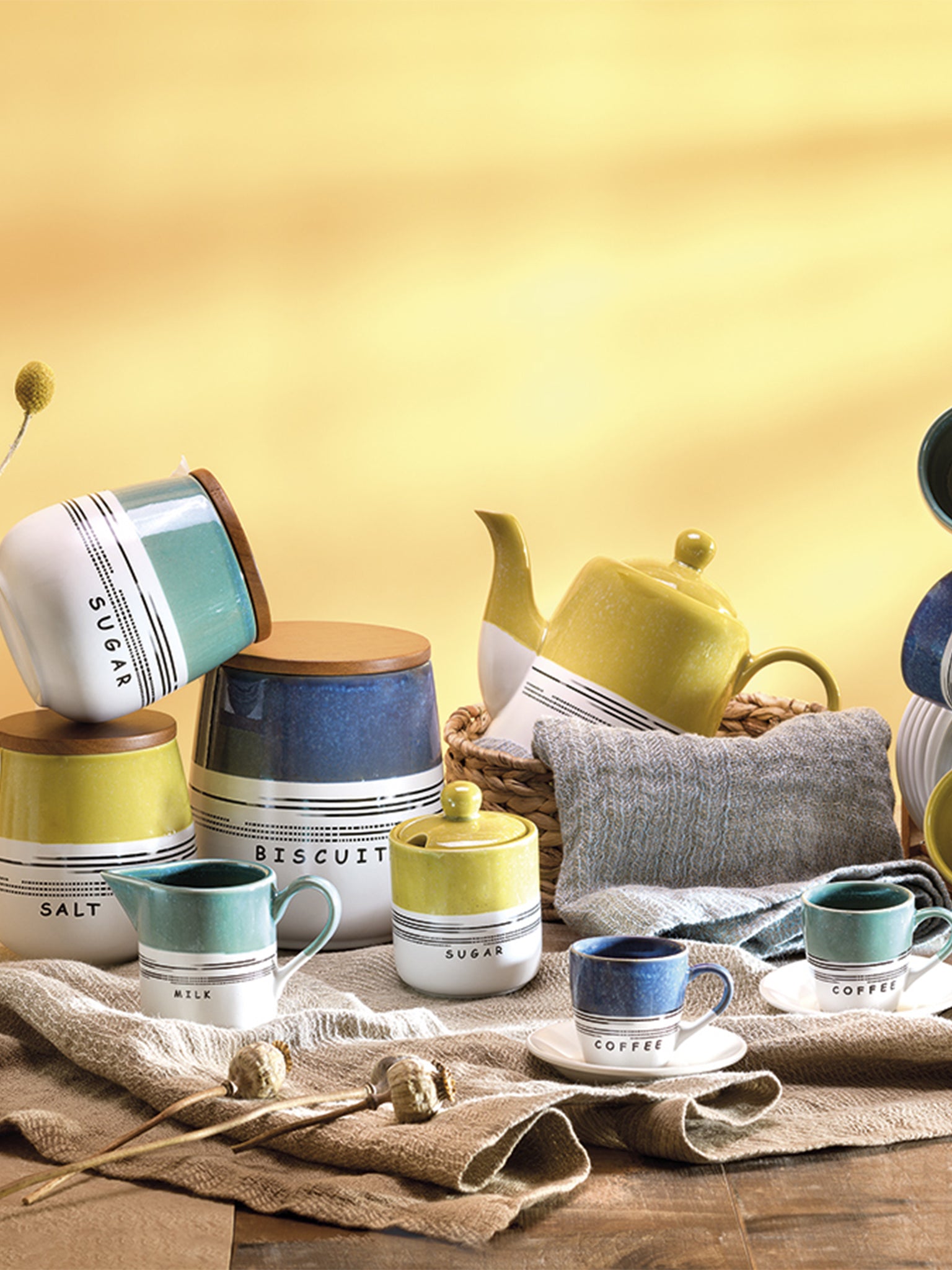 Tazza da caffè con piatto stoneware set 6 pezzi+appendino Homify 82815