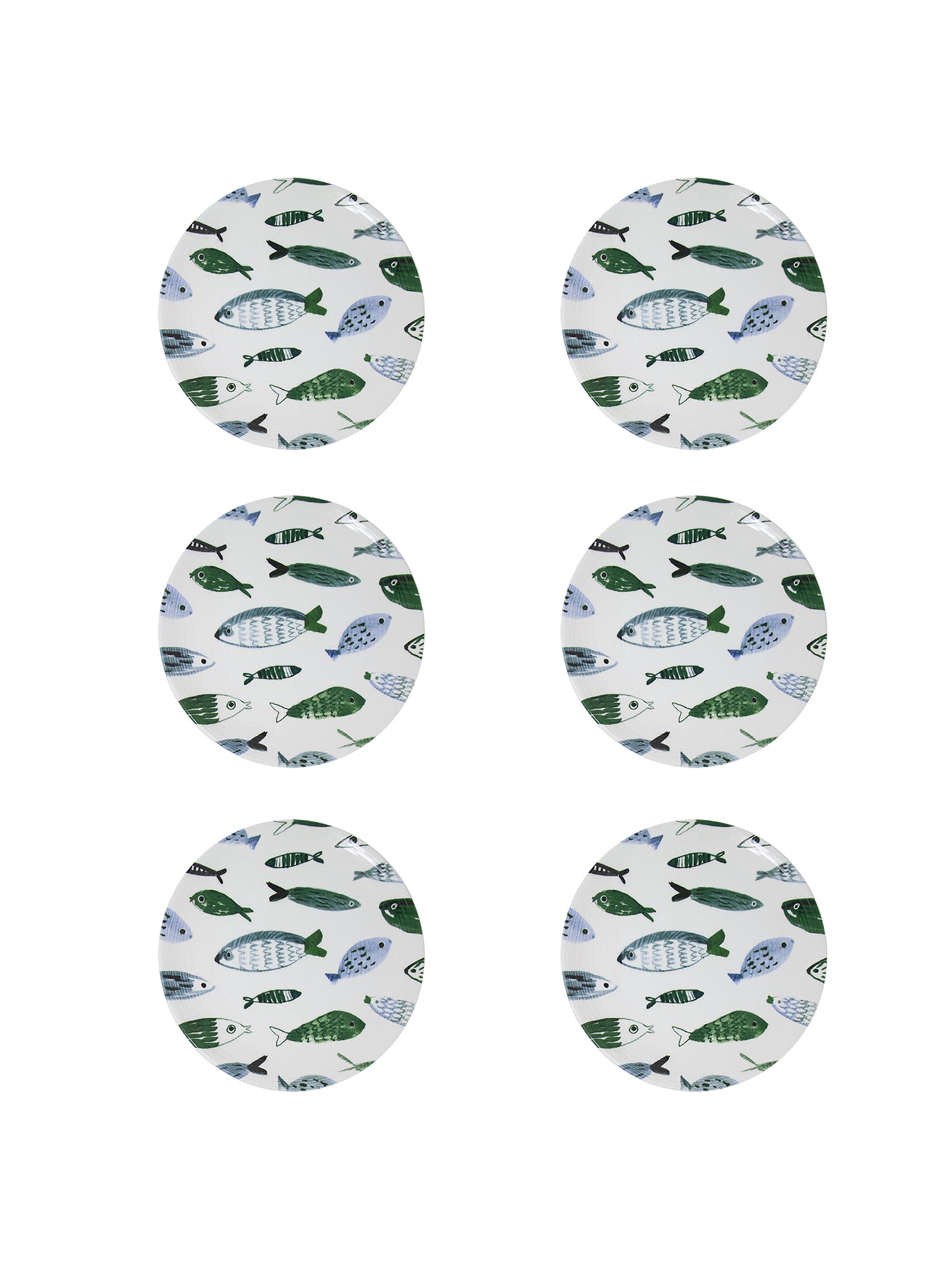Set 6 piatti frutta ceramica sottosmalto Camogli 89364