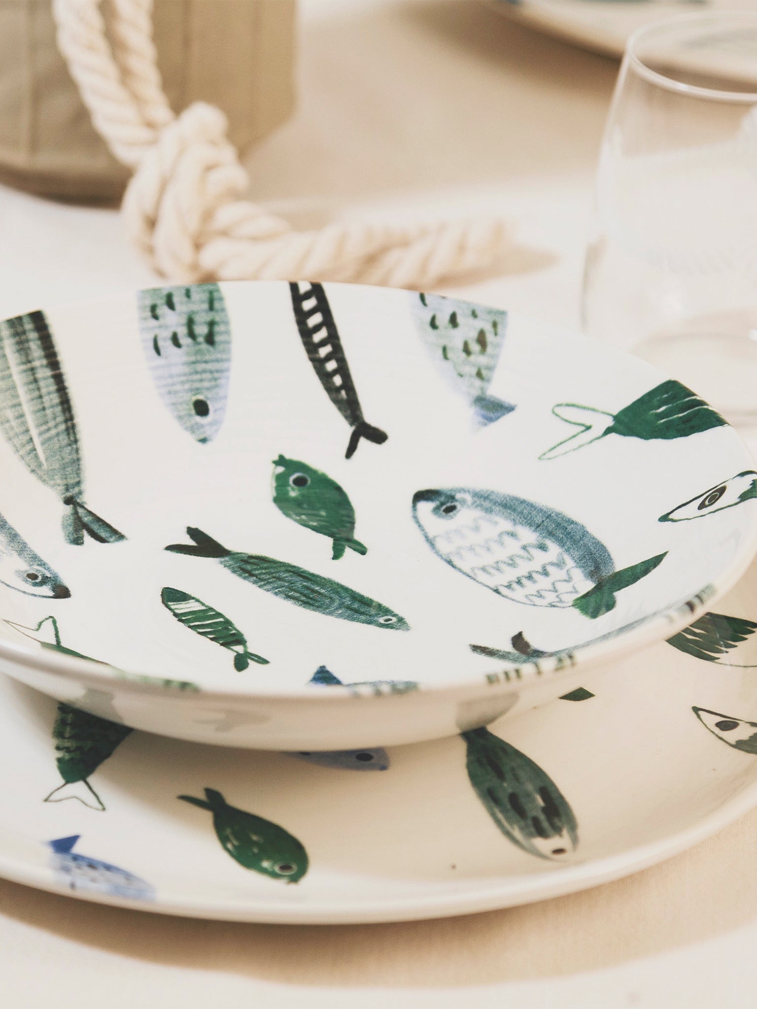 Set 6 piatti frutta ceramica sottosmalto Camogli 89364