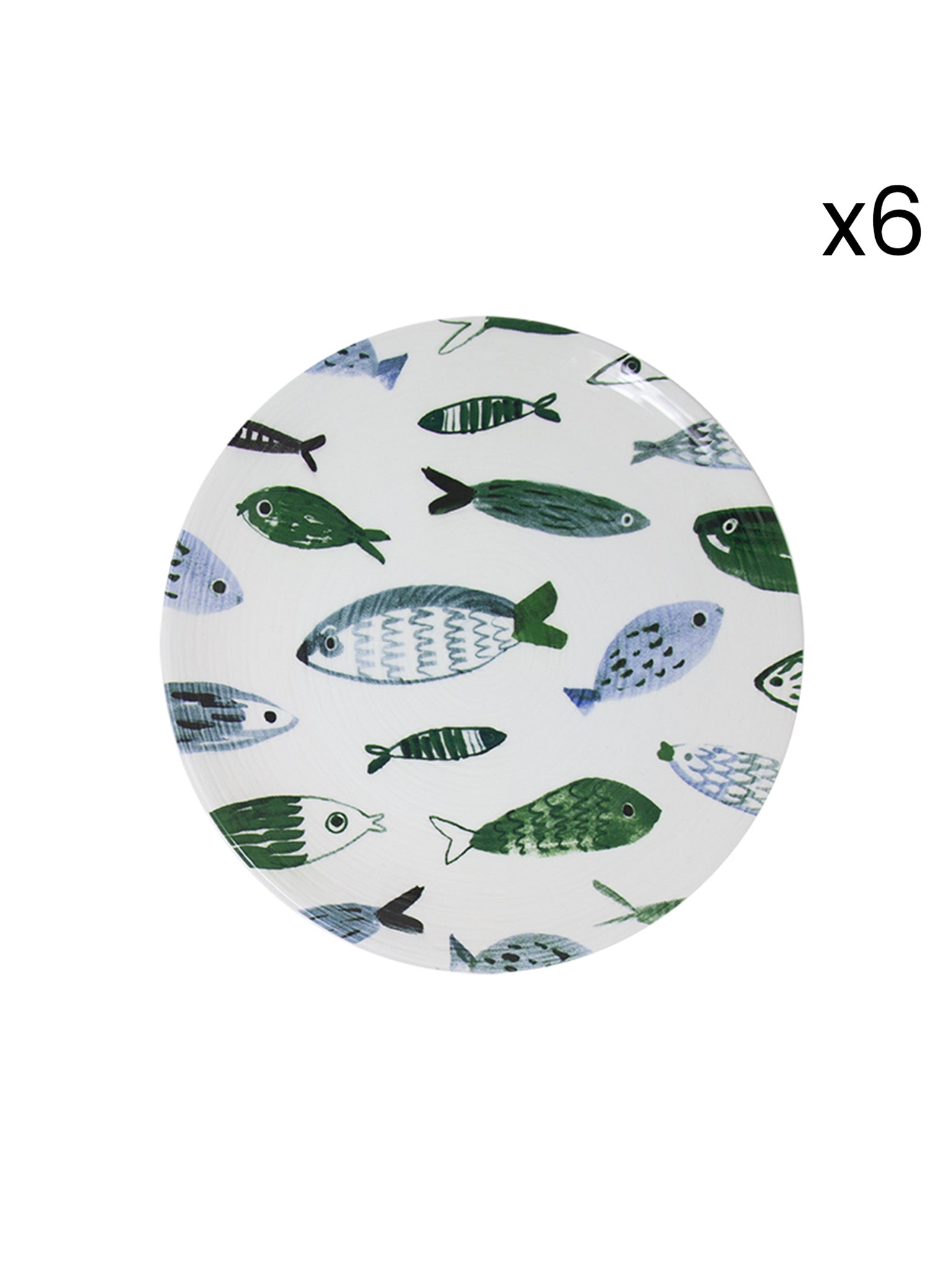 Set 6 piatti frutta ceramica sottosmalto Camogli 89364