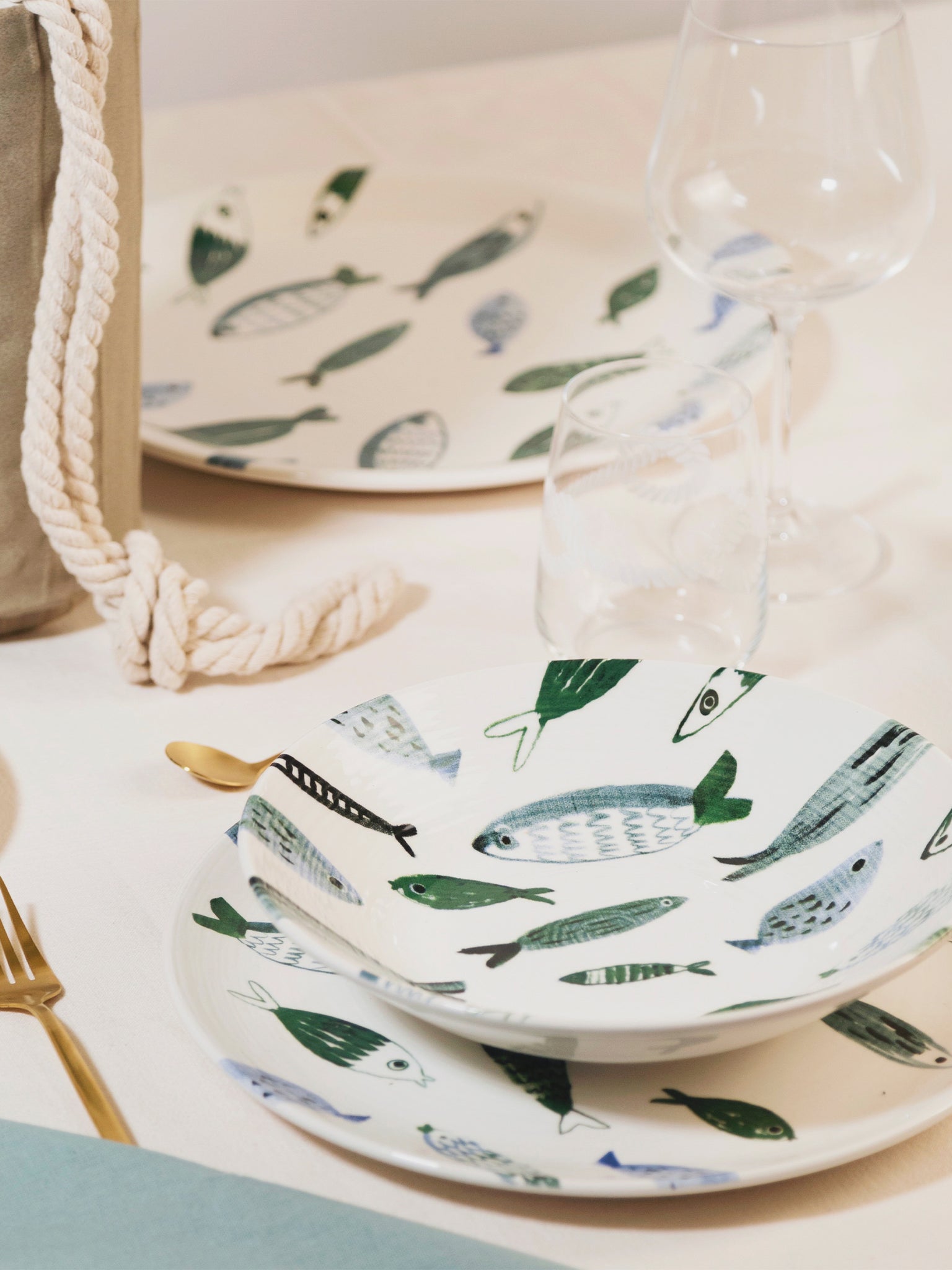 Set 6 piatti frutta ceramica sottosmalto Camogli 89364