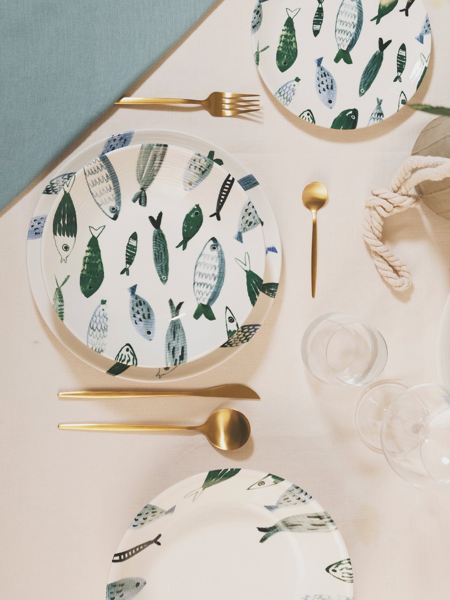 Set 6 piatti frutta ceramica sottosmalto Camogli 89364