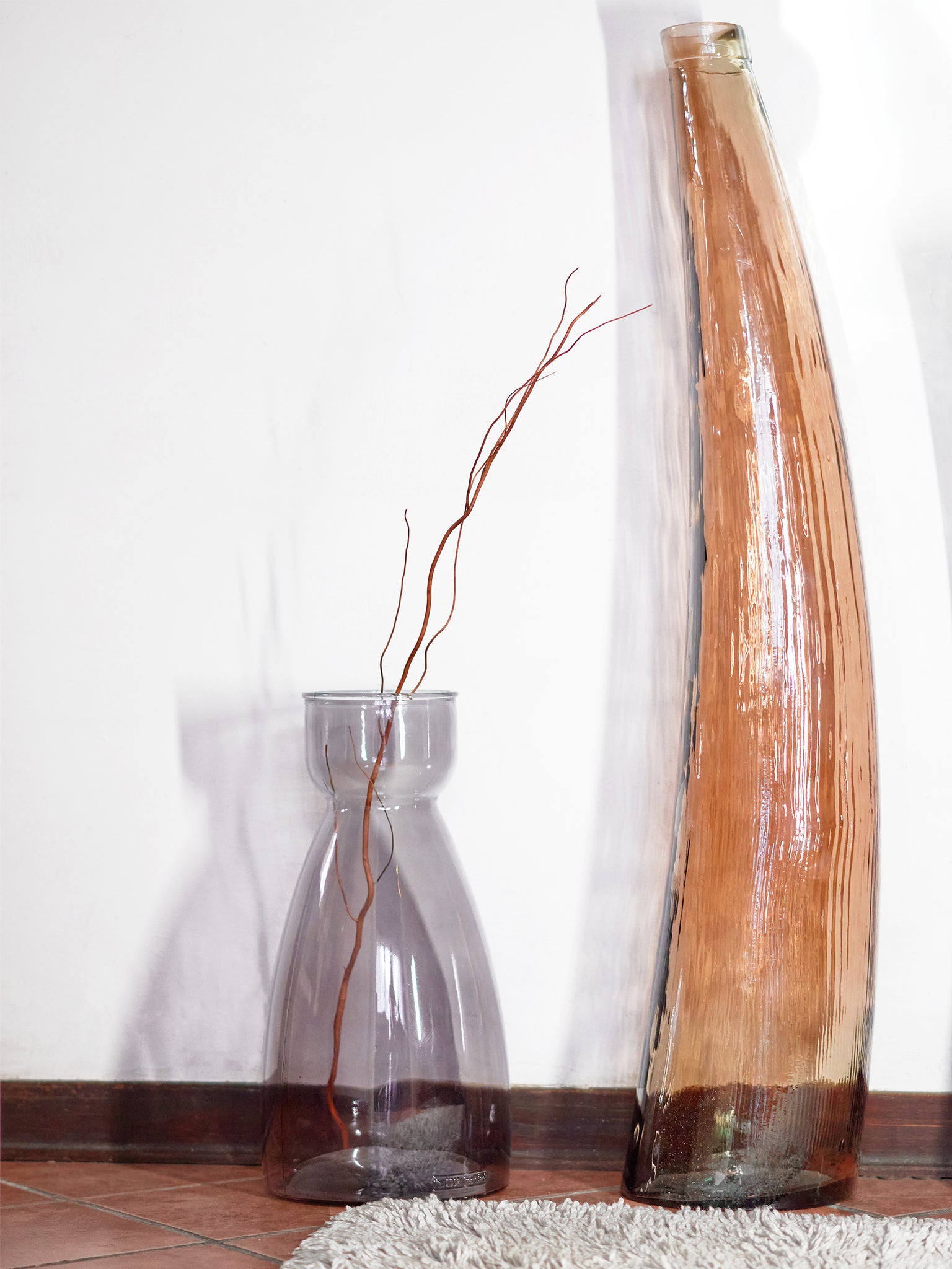 Vaso in vetro riciclato Zan grigio 86714 cm 22x44