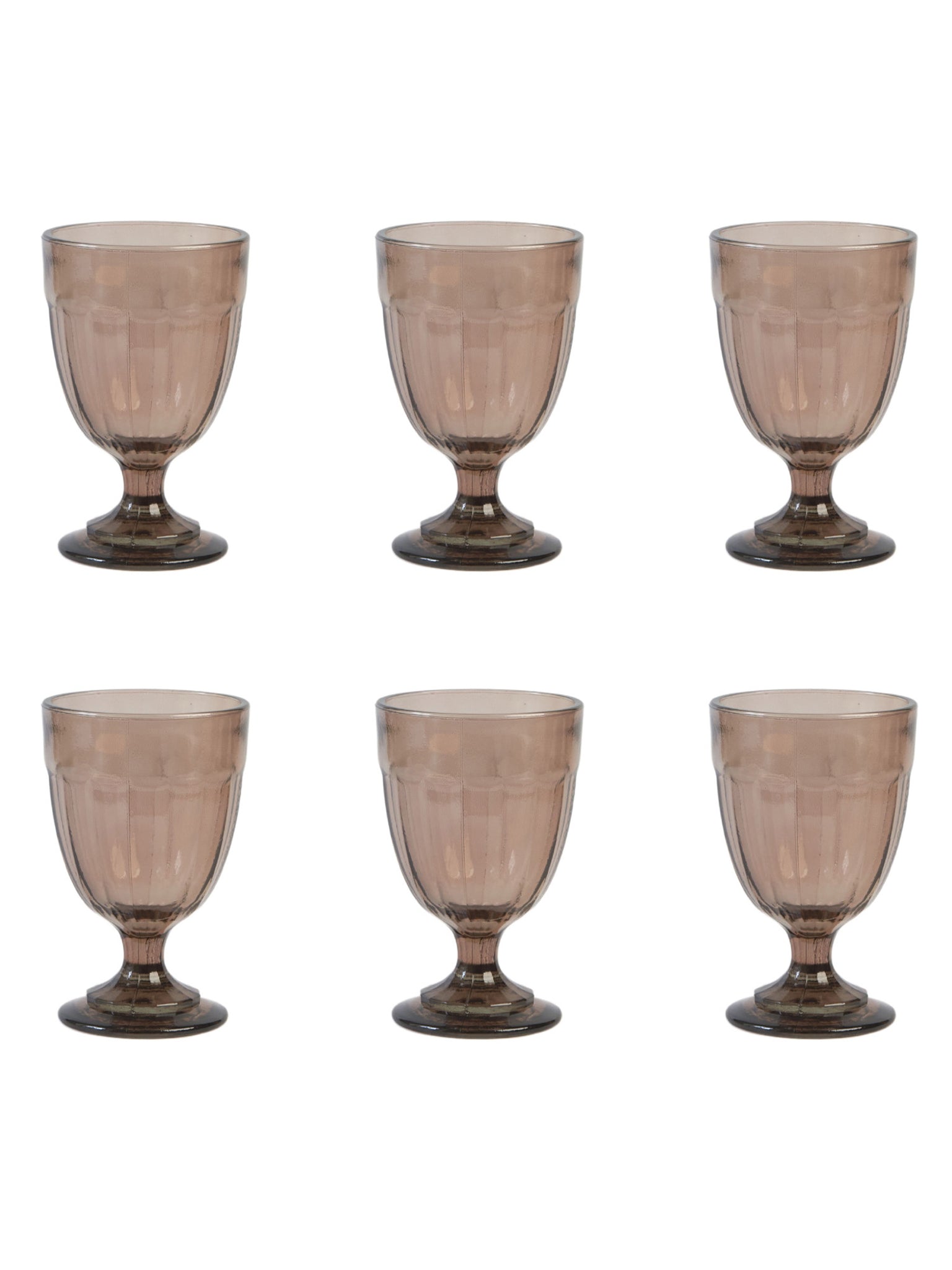 Set da 6 Calici vetro riciclato Lab 2.0 tortora set 6 pezzi - cm 9x14