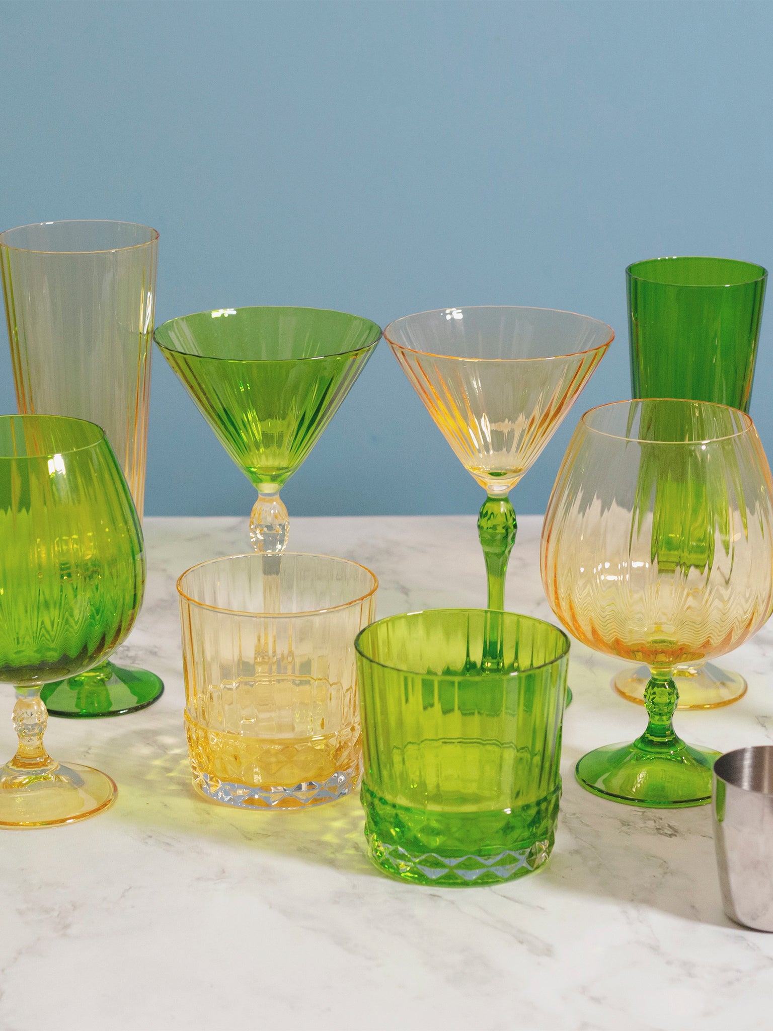 Calice Long Drink 275cl. Jazz Set 2 pezzi - Verde/Giallo