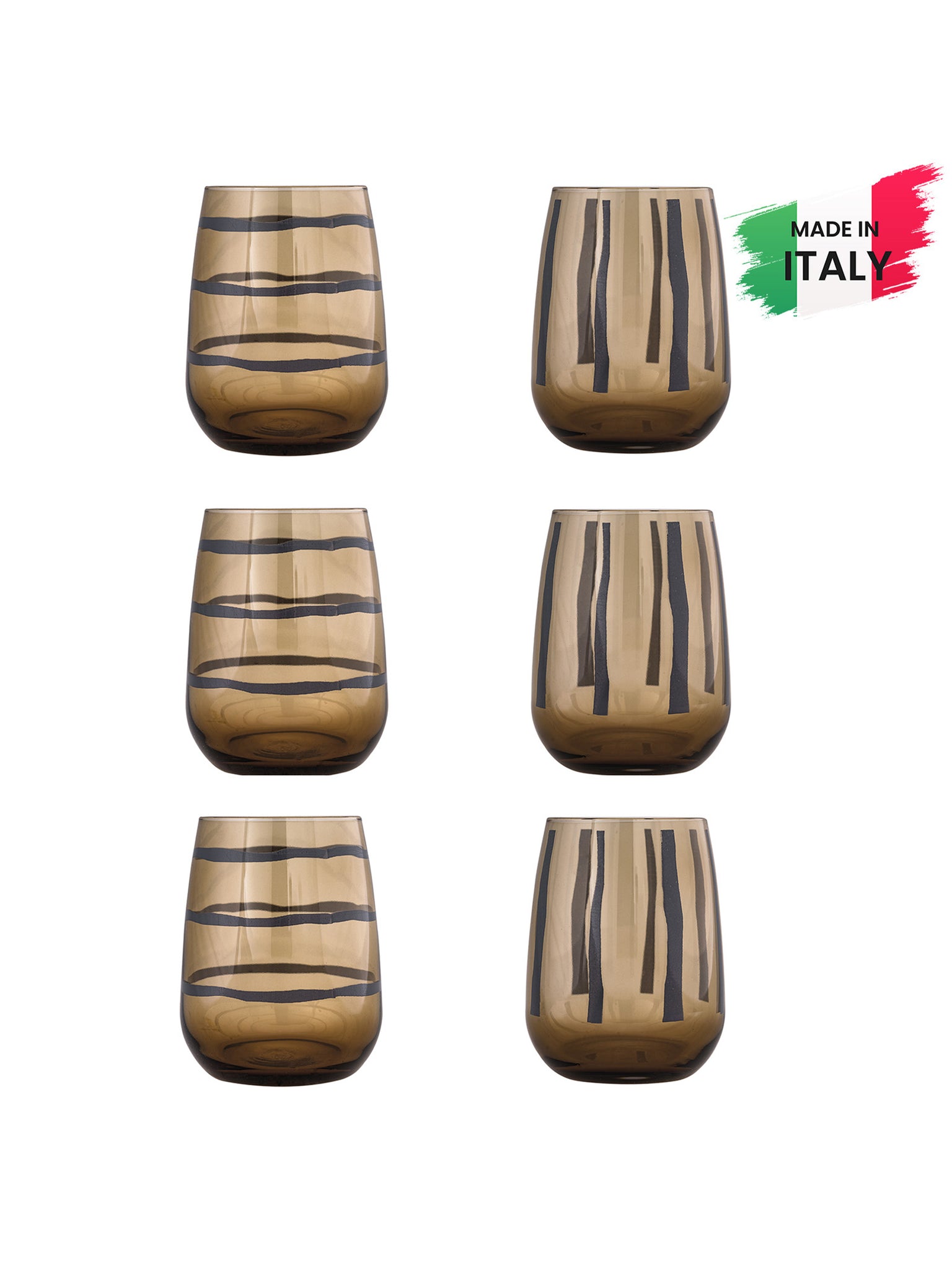 Bicchiere Acqua Malto tortora 85533 set 6 pezzi