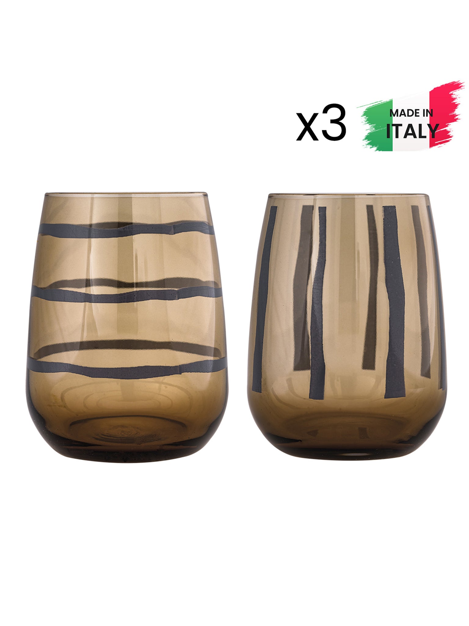 Bicchiere Acqua Malto tortora 85533 set 6 pezzi