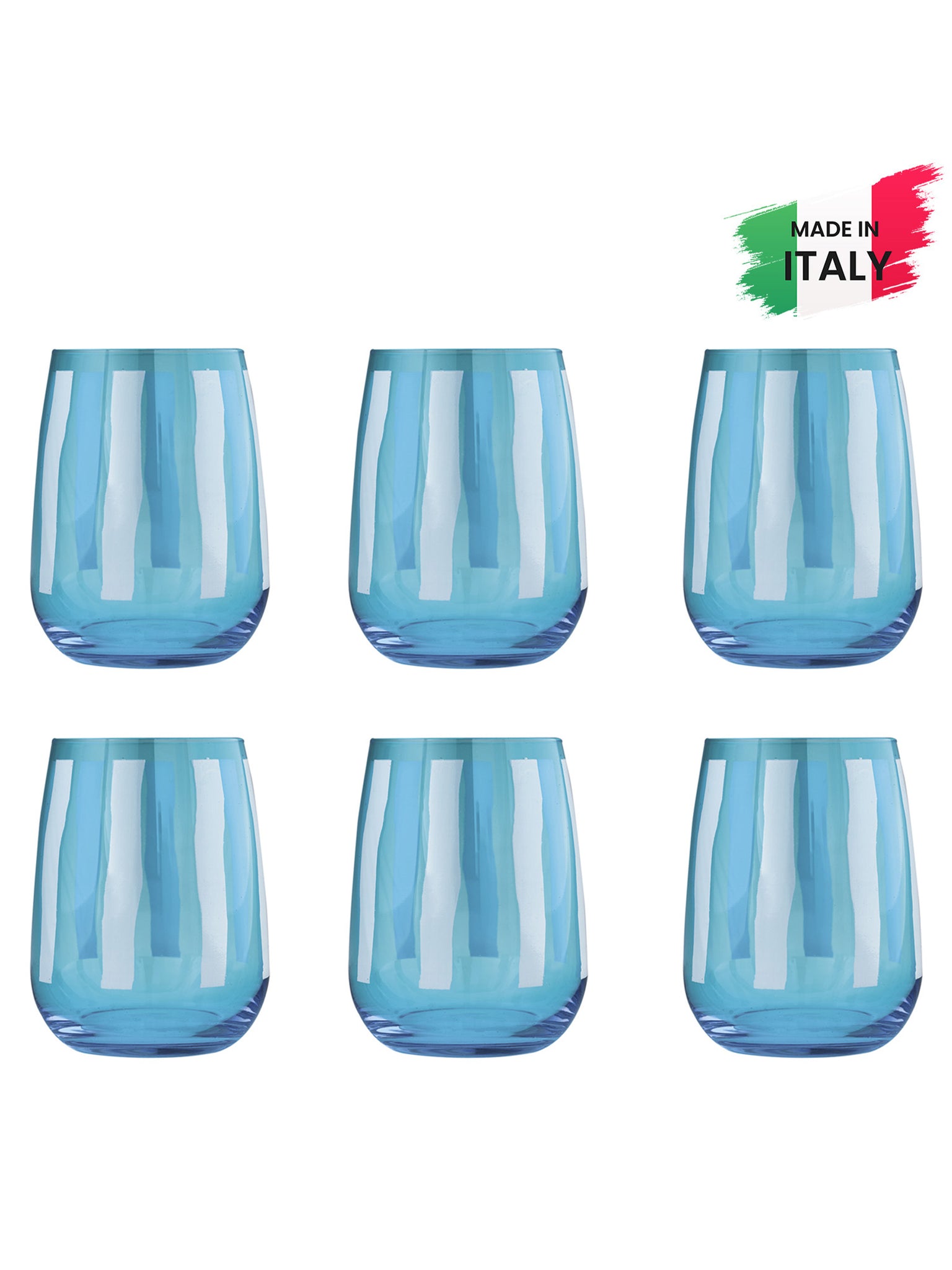 Bicchiere Acqua Set 6 Pezzi - Fior Di Loto Azzurro