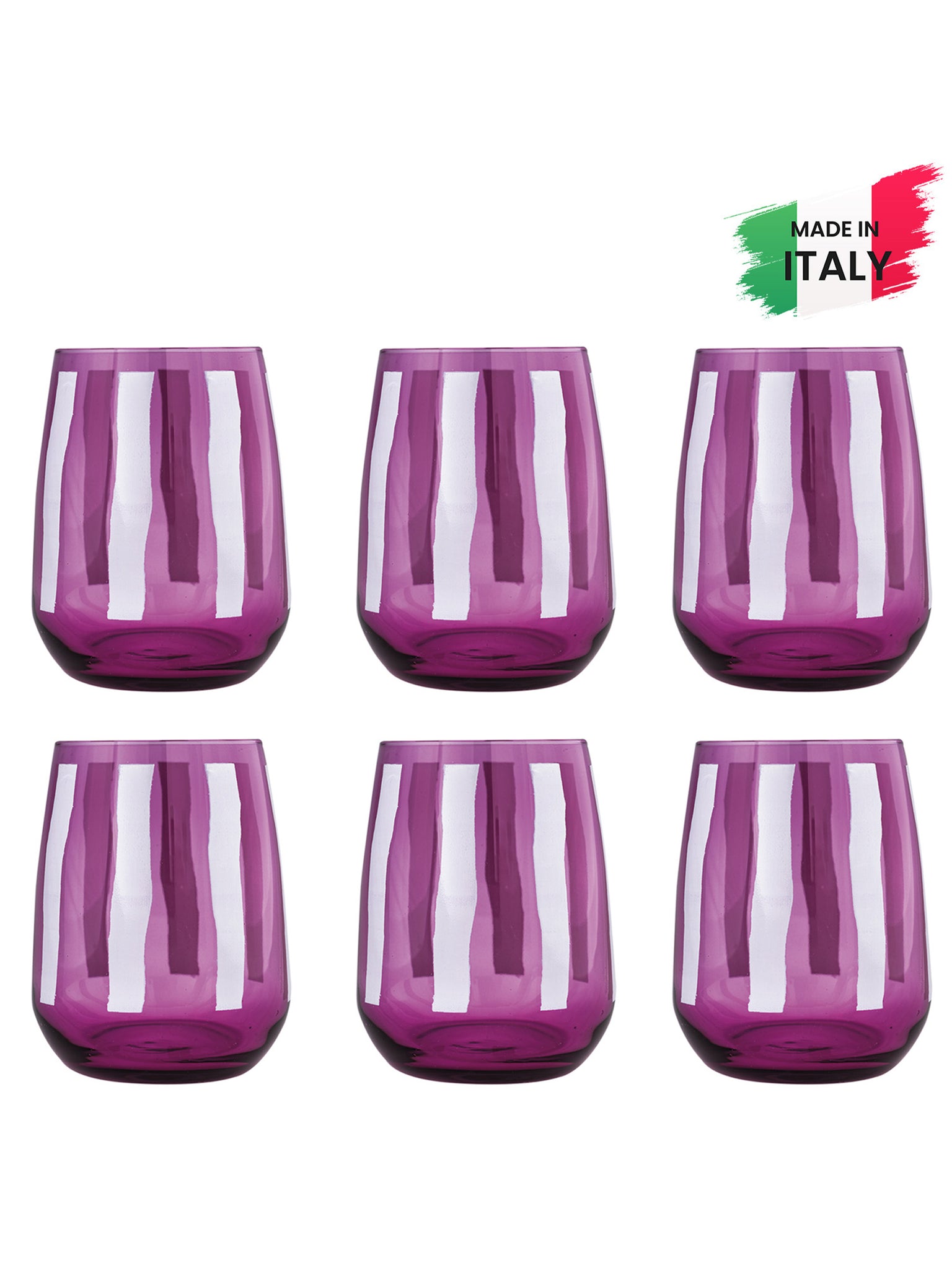 Bicchiere Acqua Set 6 Pezzi - Fior Di Loto Viola