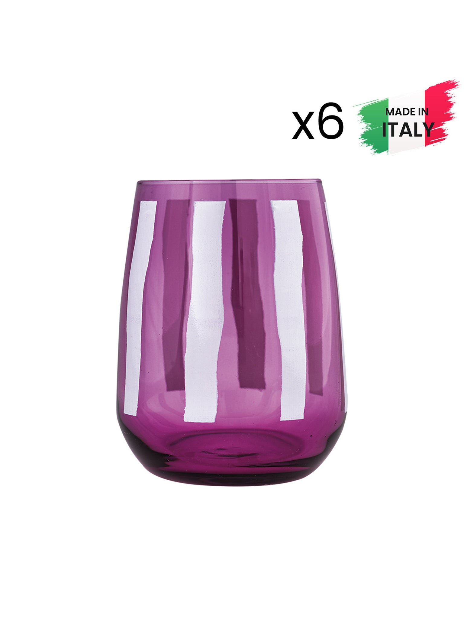 Bicchiere Acqua Set 6 Pezzi - Fior Di Loto Viola