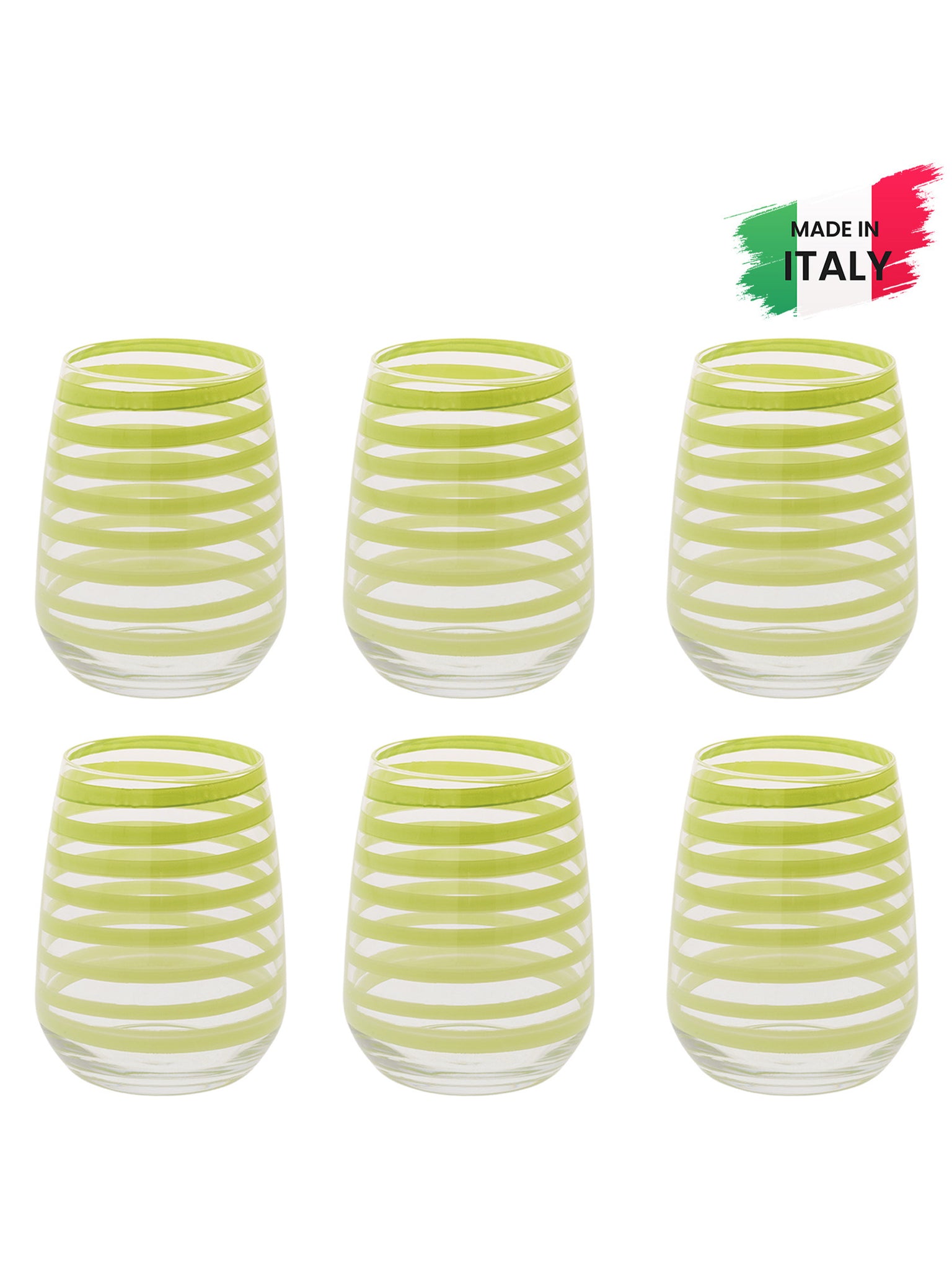 Bicchiere Acqua Malva verde 12418 set 6 pezzi