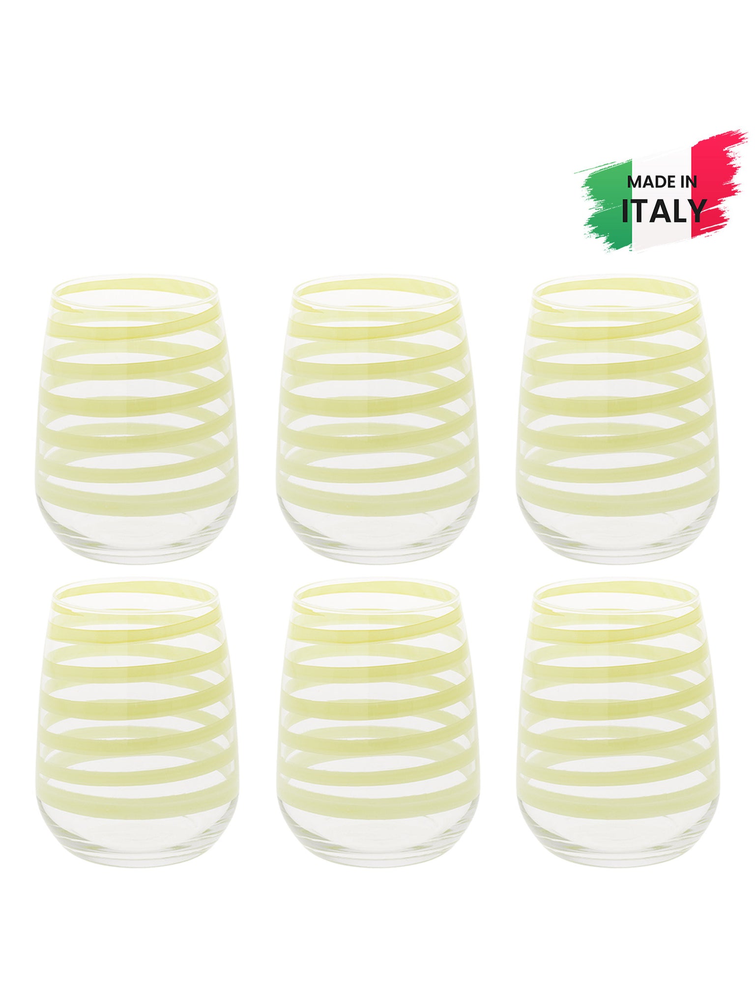 Bicchiere Acqua Malva giallo 12395 set 6 pezzi