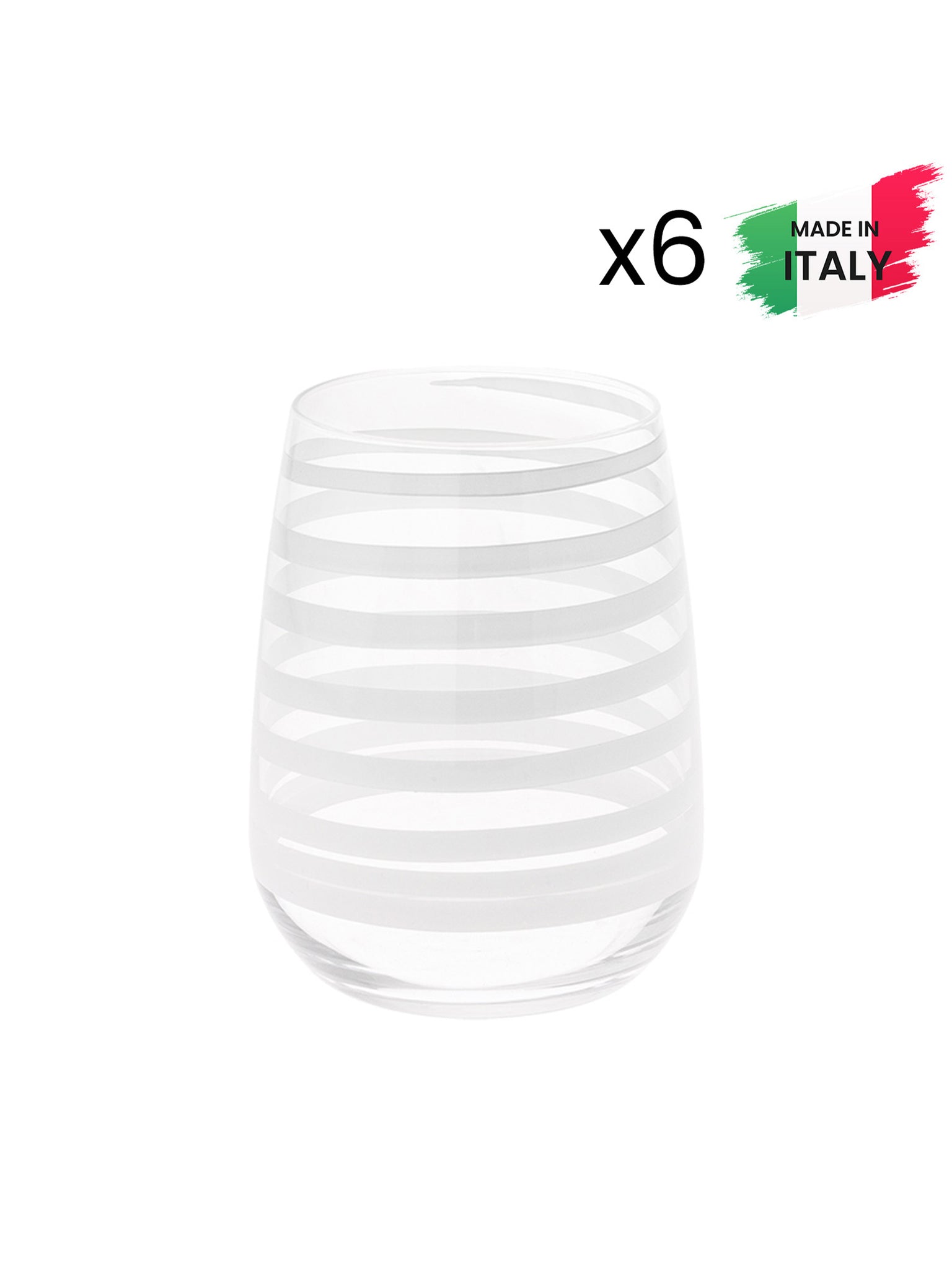 Bicchiere Acqua Malva bianco 12371 set 6 pezzi