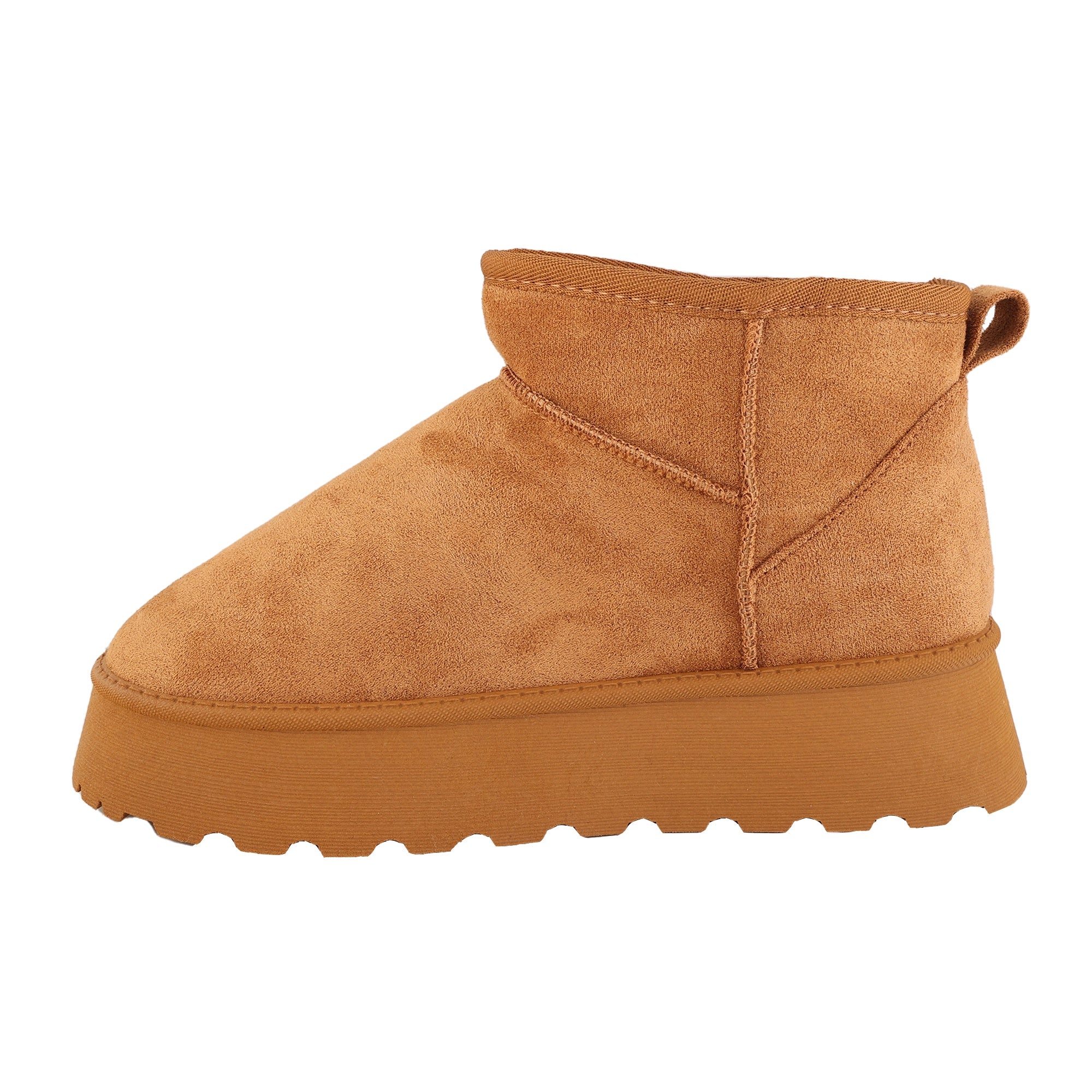 Stivaletti in simil camoscio imbottiti con platform Cammello