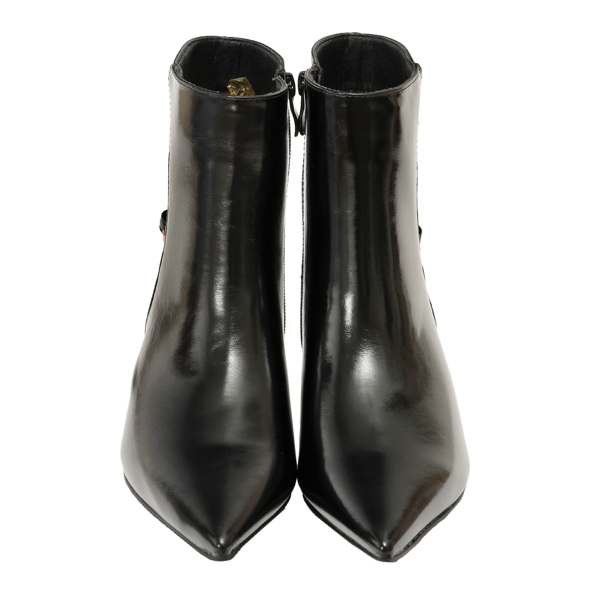 Tronchetto in simil pelle con tacco basso Nero