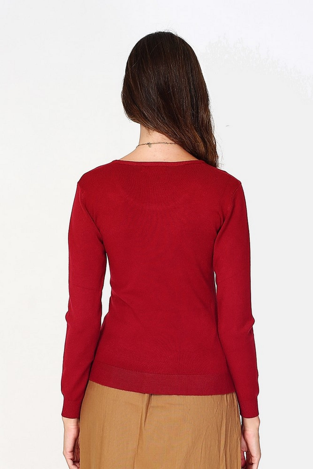 Maglione classico girocollo, maglia a 3 strati, maniche lunghe - Ermete