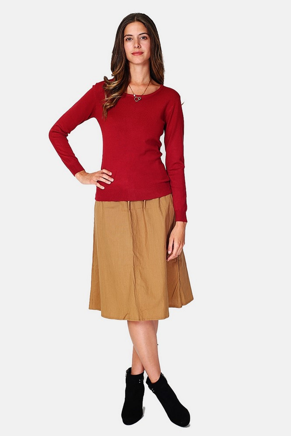 Maglione classico girocollo, maglia a 3 strati, maniche lunghe - Ermete