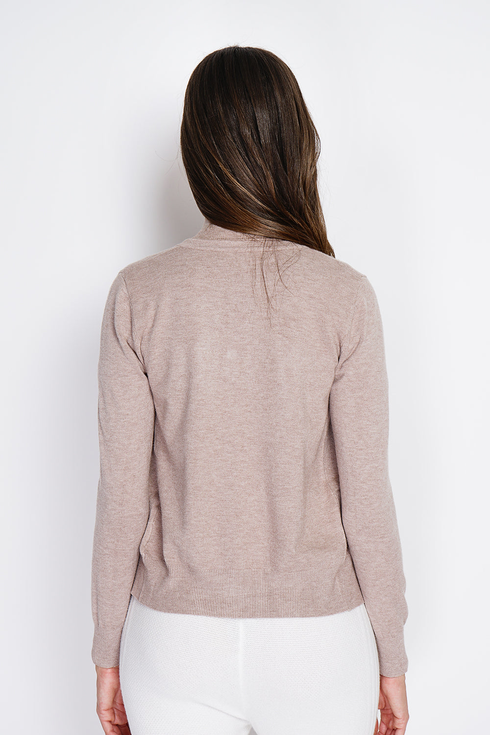 Classico dolcevita in maglia a 3 strati con maniche lunghe Deserto