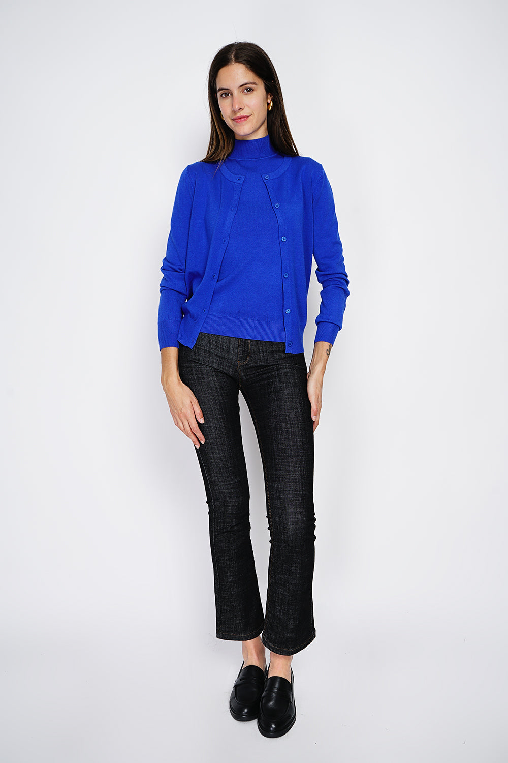 Classico dolcevita in maglia a 3 strati con maniche lunghe Reale