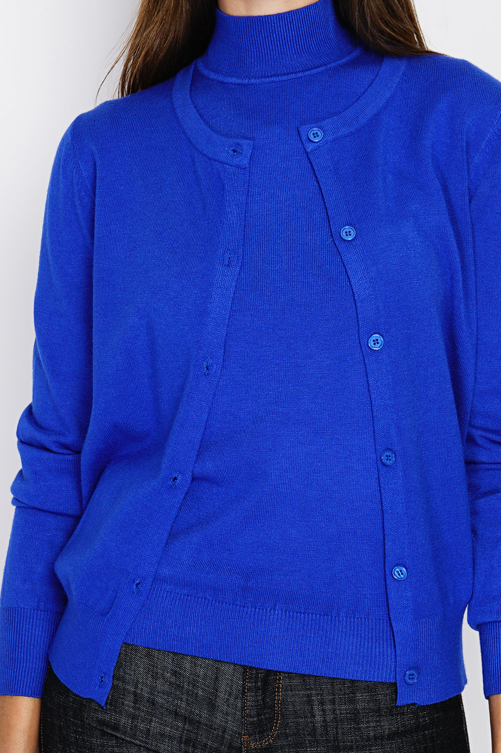 Classico dolcevita in maglia a 3 strati con maniche lunghe Reale