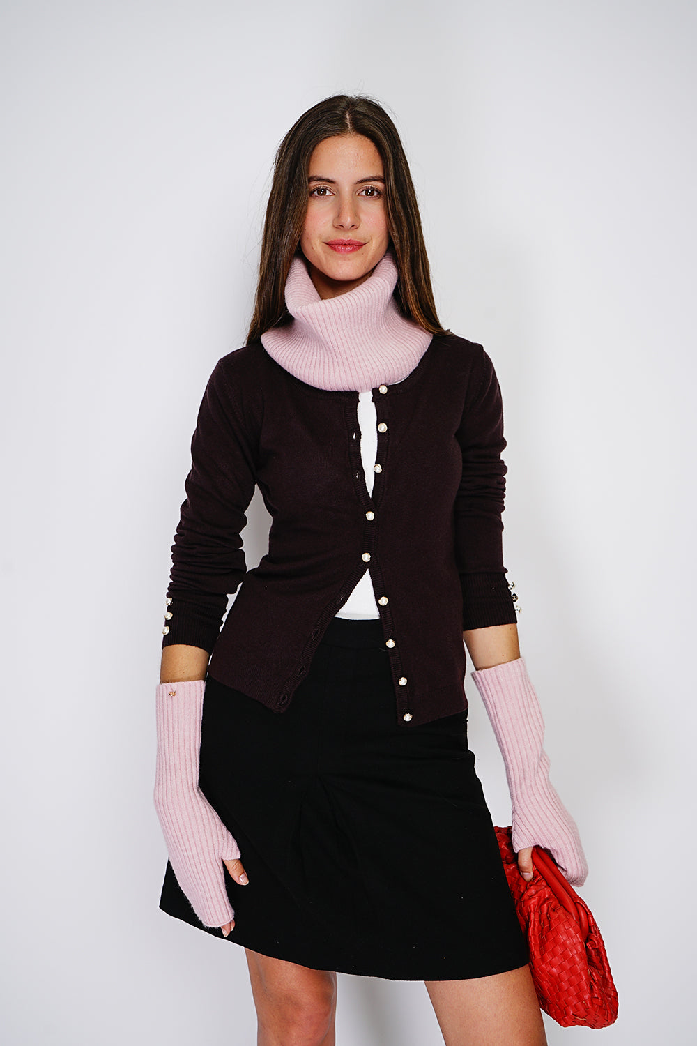 Scaldacollo a coste aderente a 12 strati Rosa