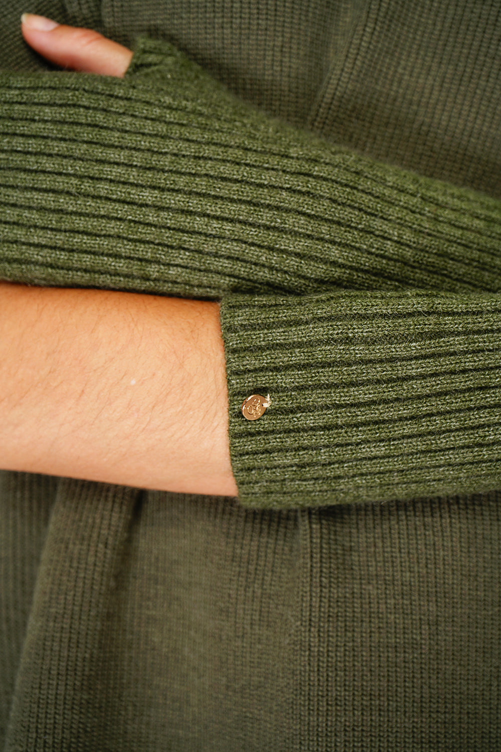 Muffole a coste aderenti a 12 strati Cachi