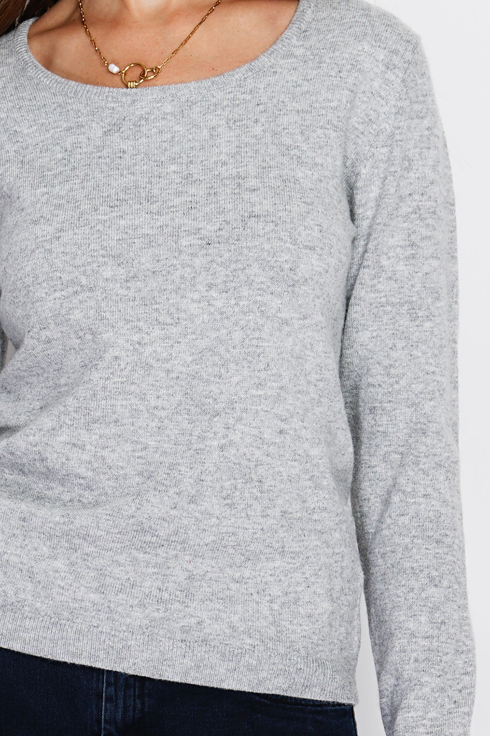 Maglione classico girocollo in maglia a 2 fili con maniche lunghe Glassato