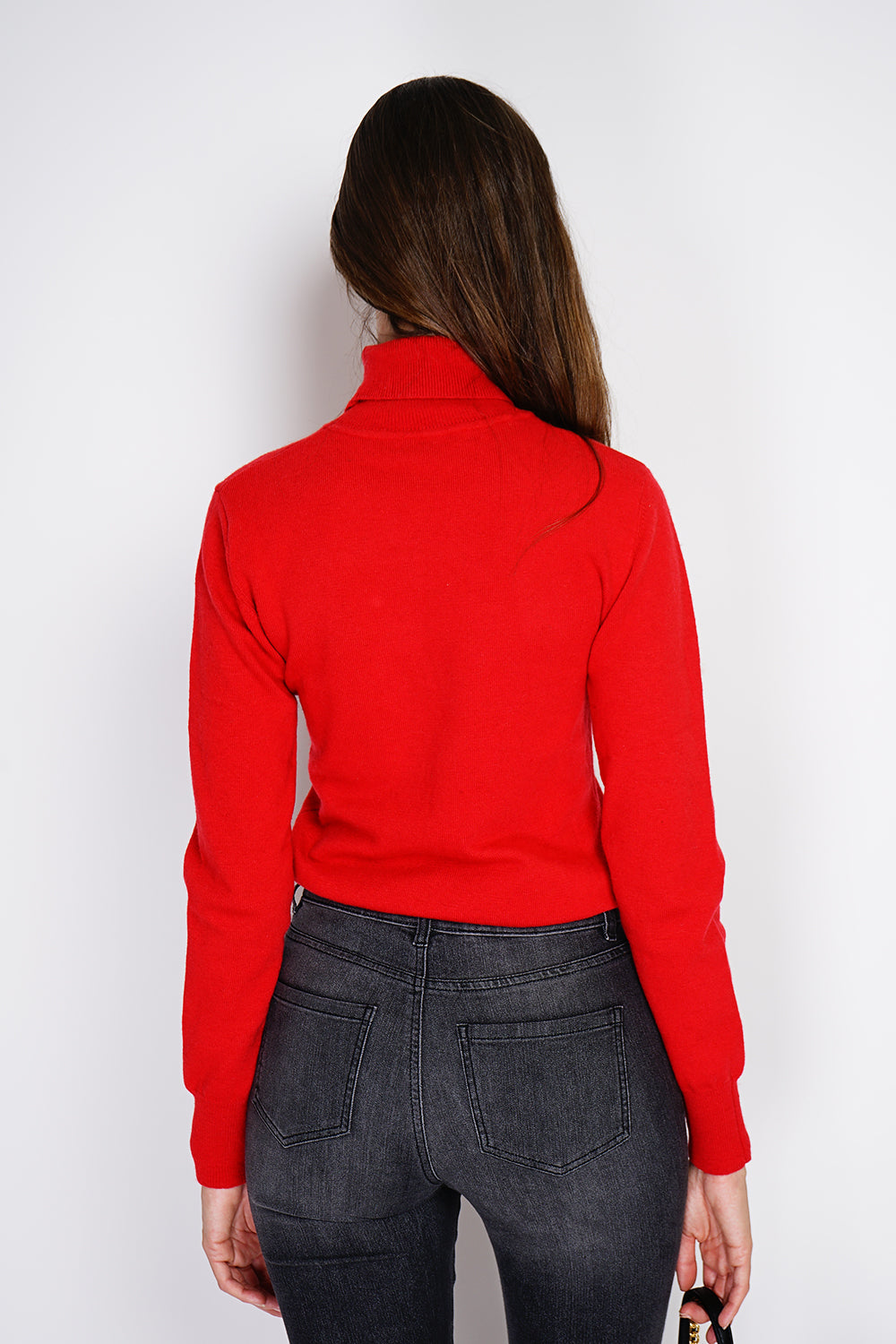 Maglione classico a collo alto, lavorato a maglia con filato a 2 capi, con maniche lunghe - Ermete