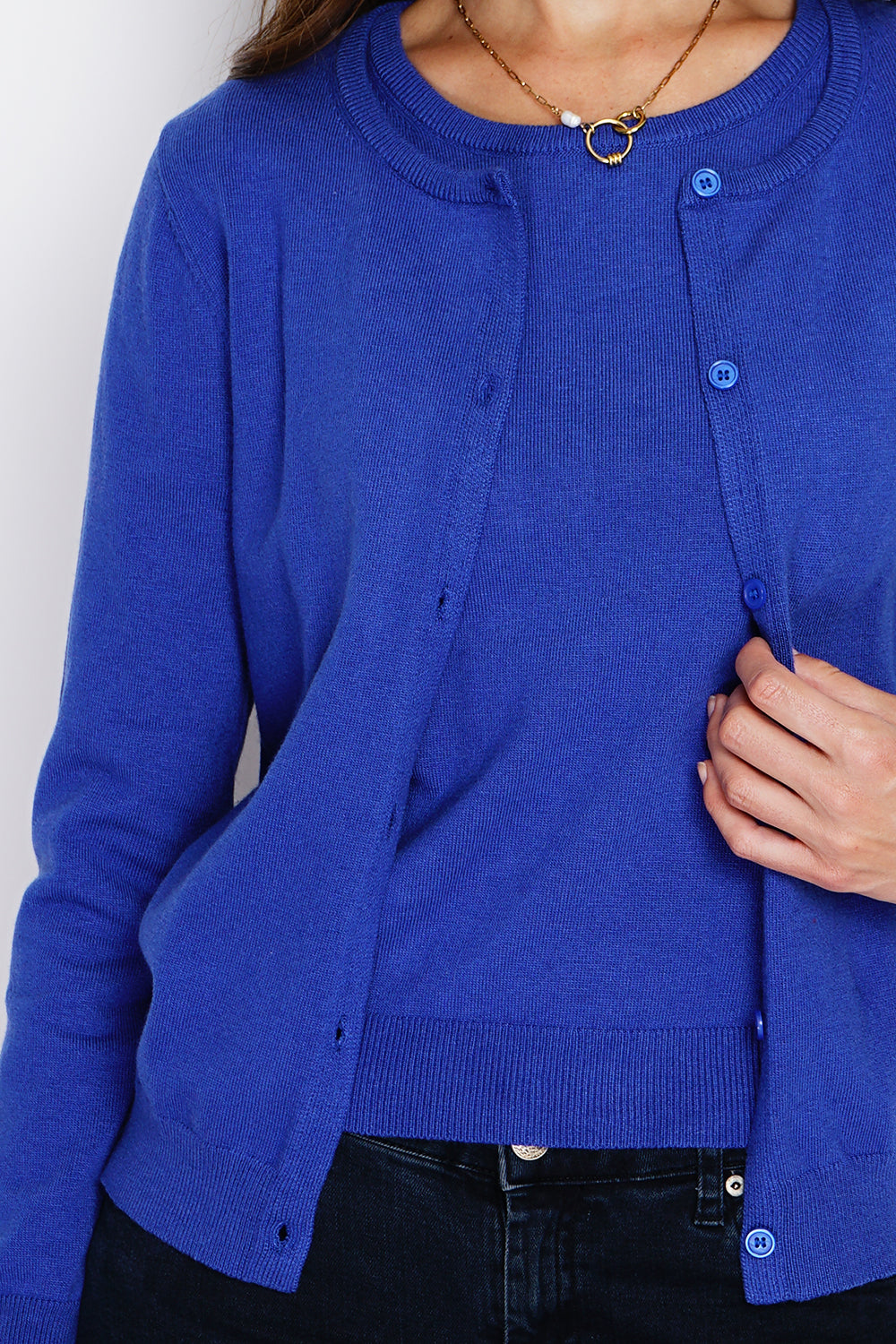 classico con scollo rotondo in maglia a 2 strati e maniche lunghe Reale