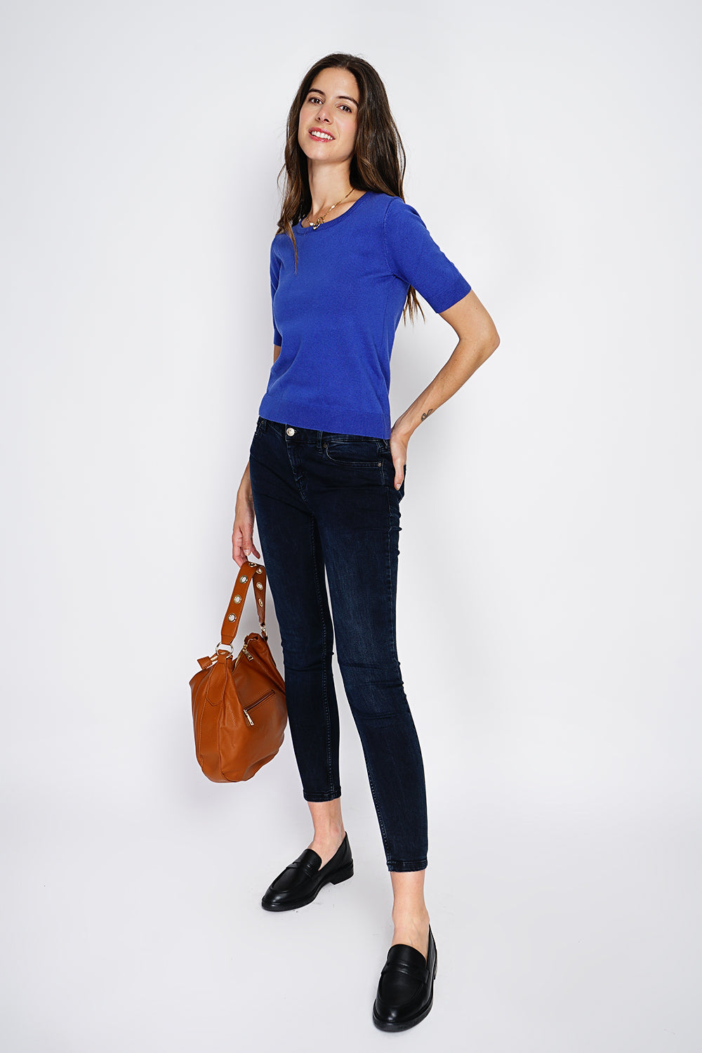 classico con scollo rotondo in maglia a 2 strati e maniche lunghe Reale