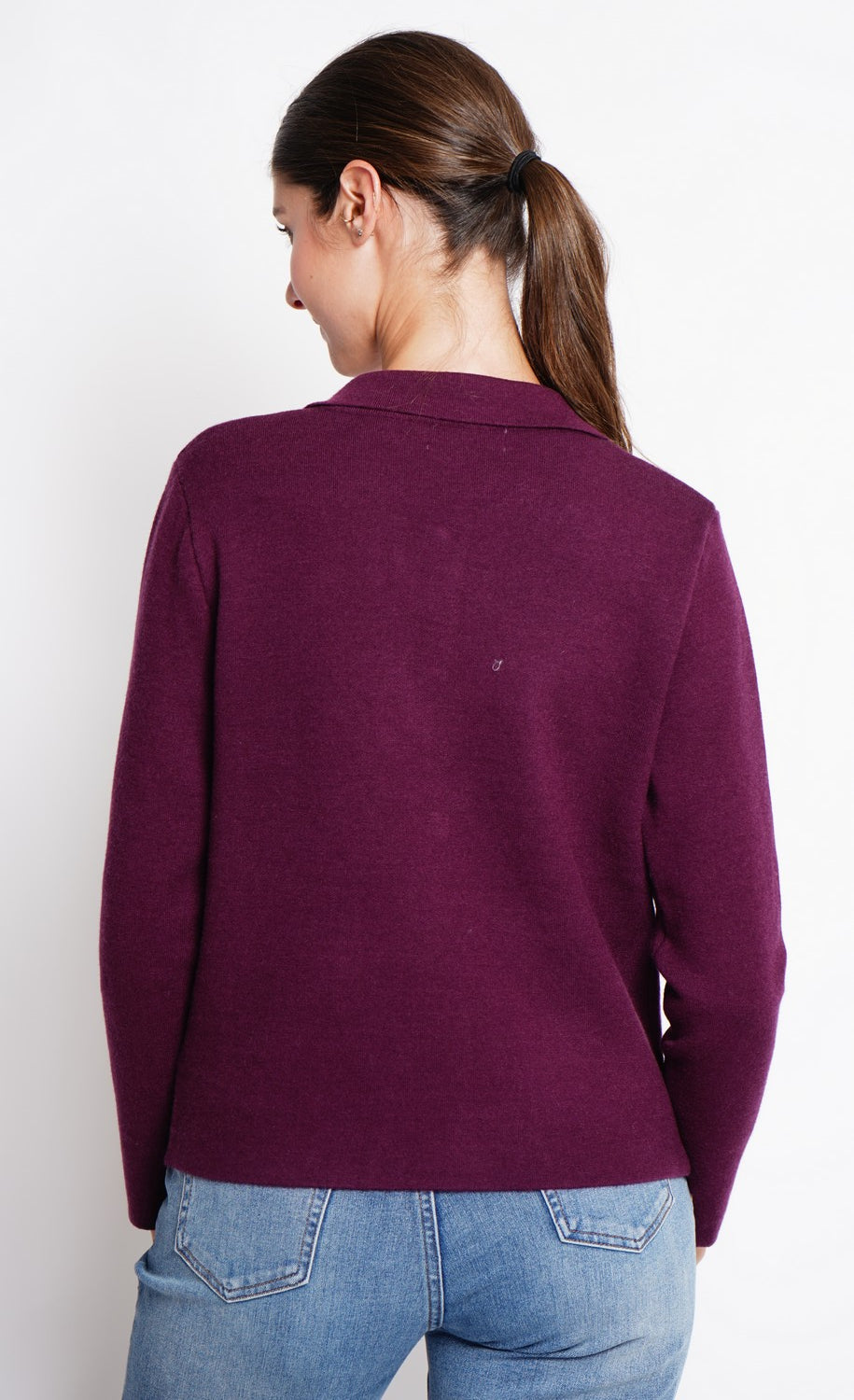 Giacca corta con bottoni dorati, vestibilità oversize e maniche lunghe Bordeaux