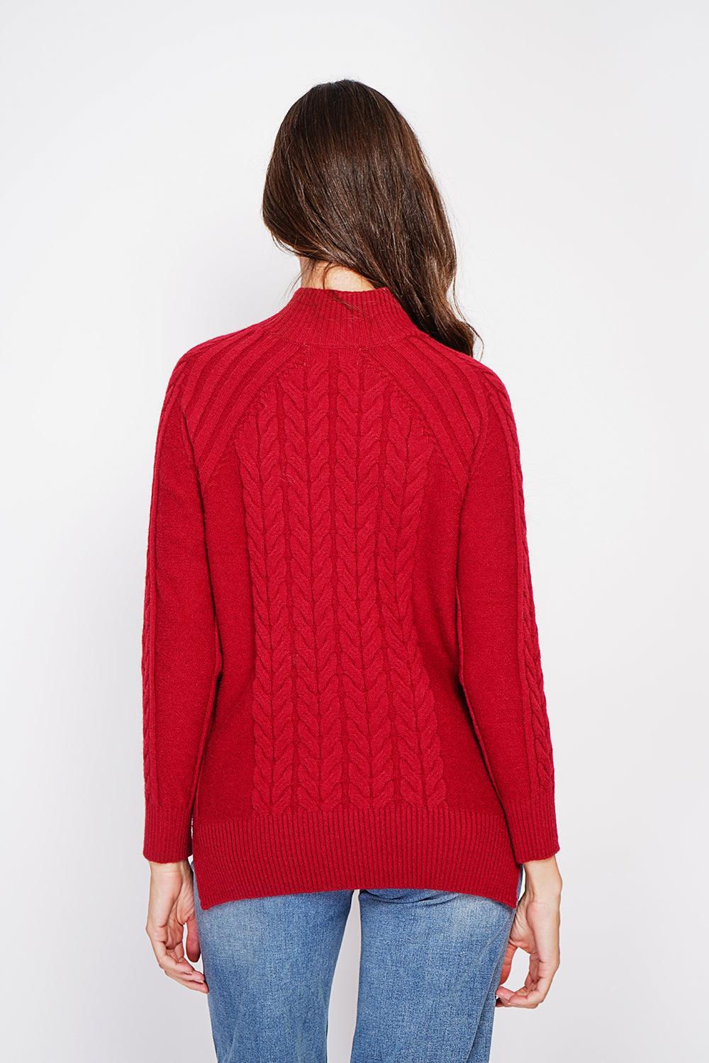 Tunica a maniche lunghe con collo alto e nodo - Rosso Hermes