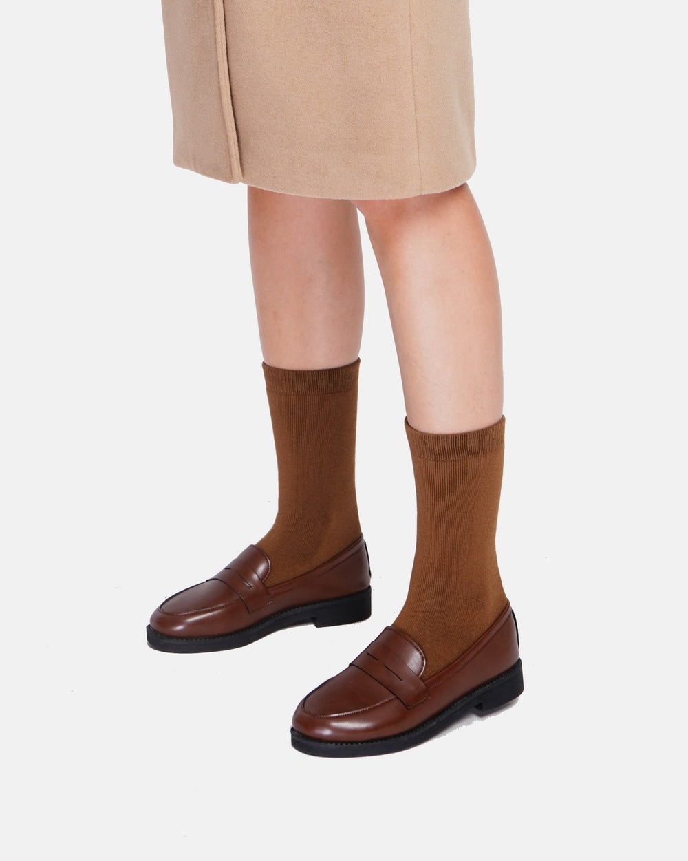 Calzini alti invernali termici foderati unisex Marrone