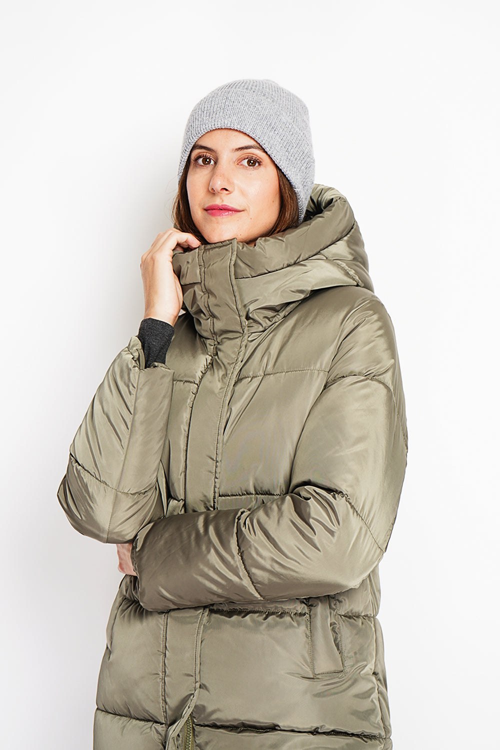 Berretto misto a coste a 2 strati, dalla vestibilità ampia Flanella