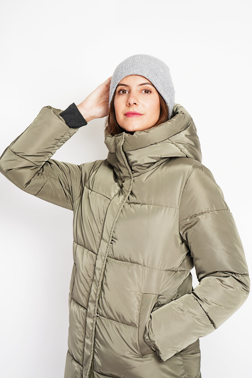 Berretto misto a coste a 2 strati, dalla vestibilità ampia Flanella