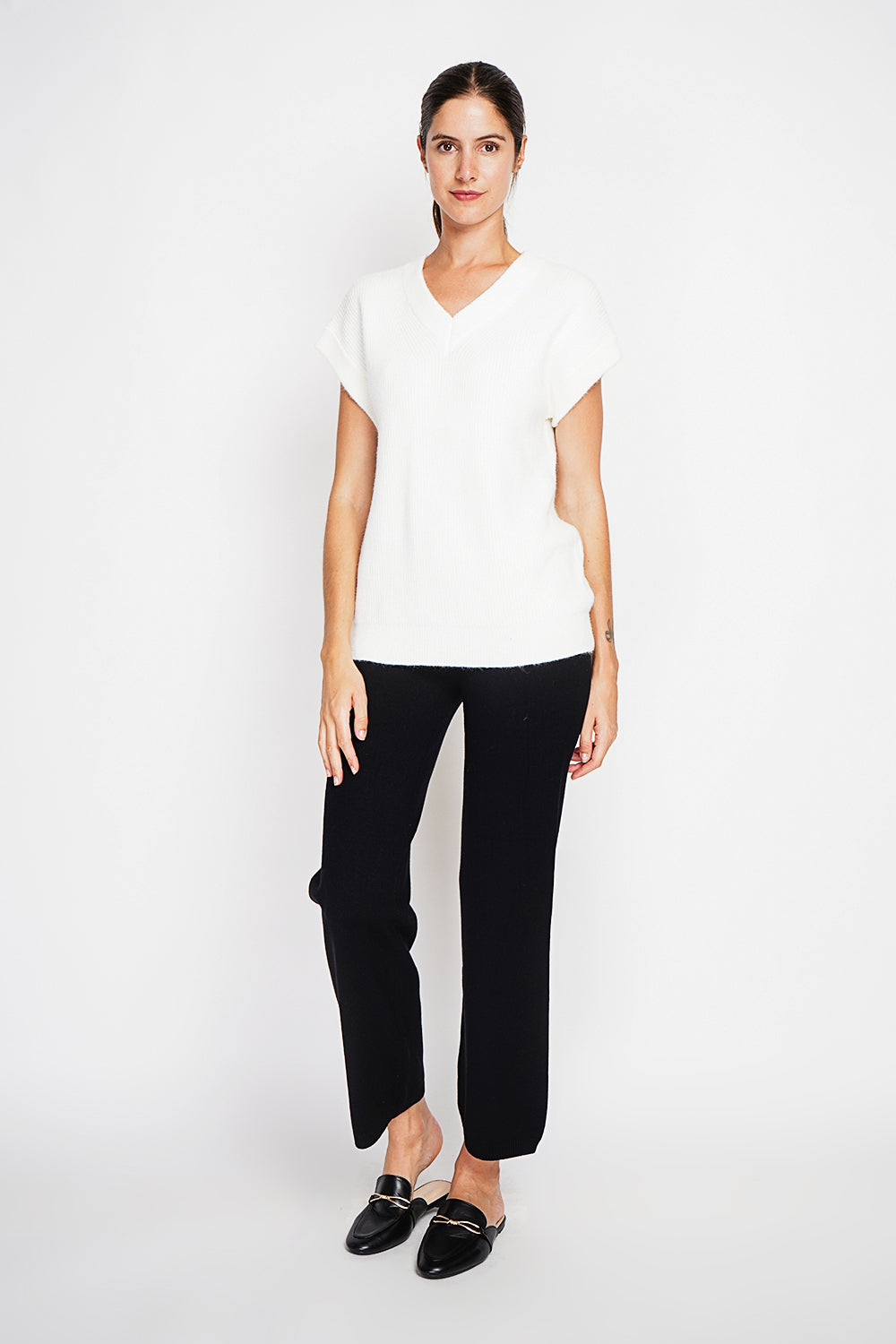 Tunica senza maniche con scollo a V - Naturale