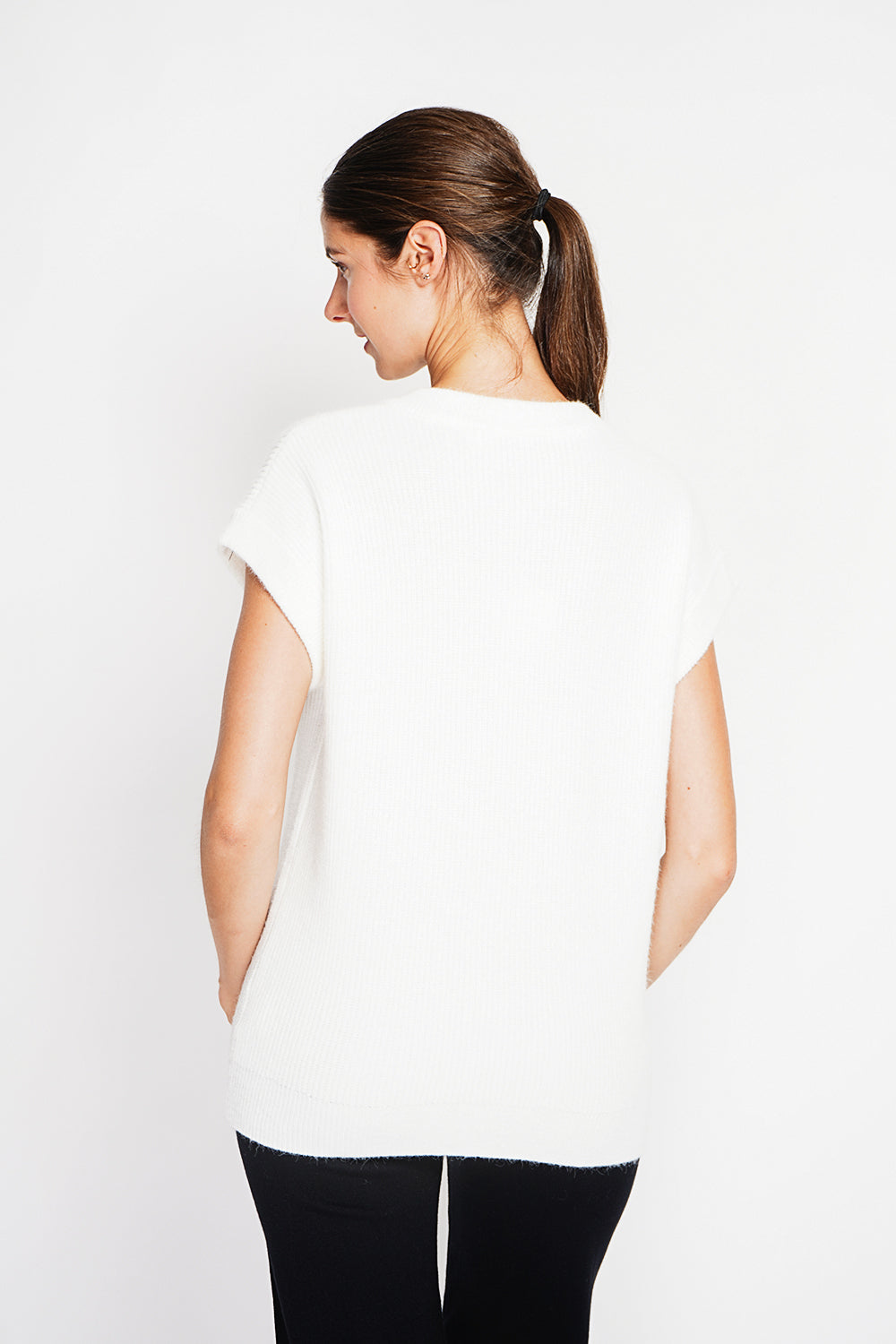 Tunica senza maniche con scollo a V - Naturale