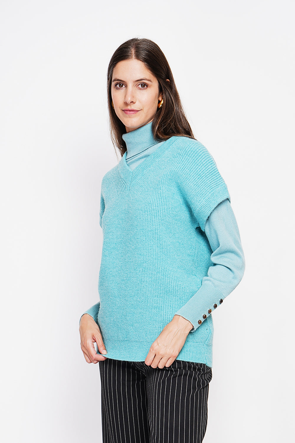 Tunica senza maniche con scollo a V - Turchese