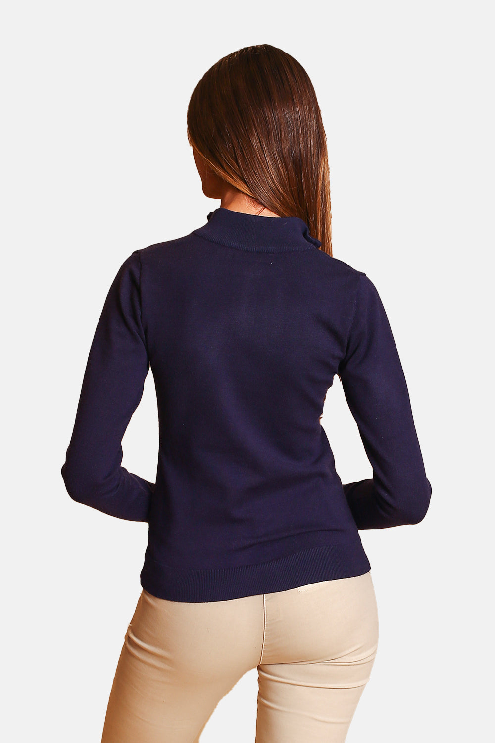 Cardigan con zip a manica lunga BLU SCURO -WF315