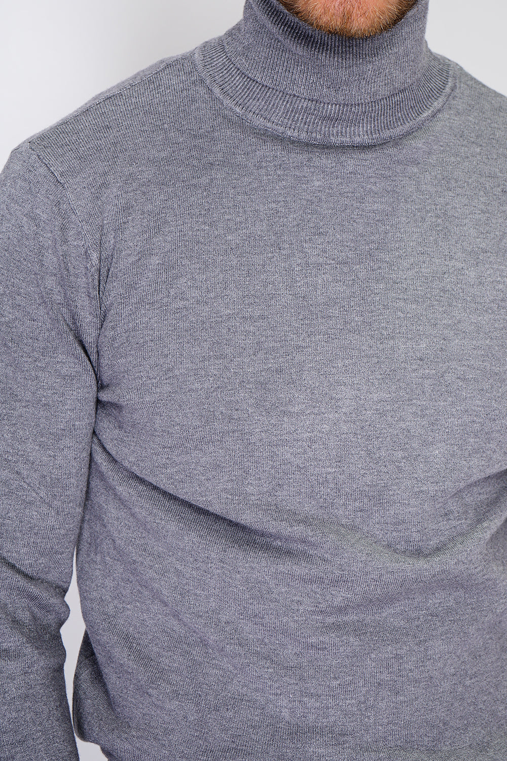 Classico maglione a collo alto a maniche lunghe in maglia a 3 fili Flanella