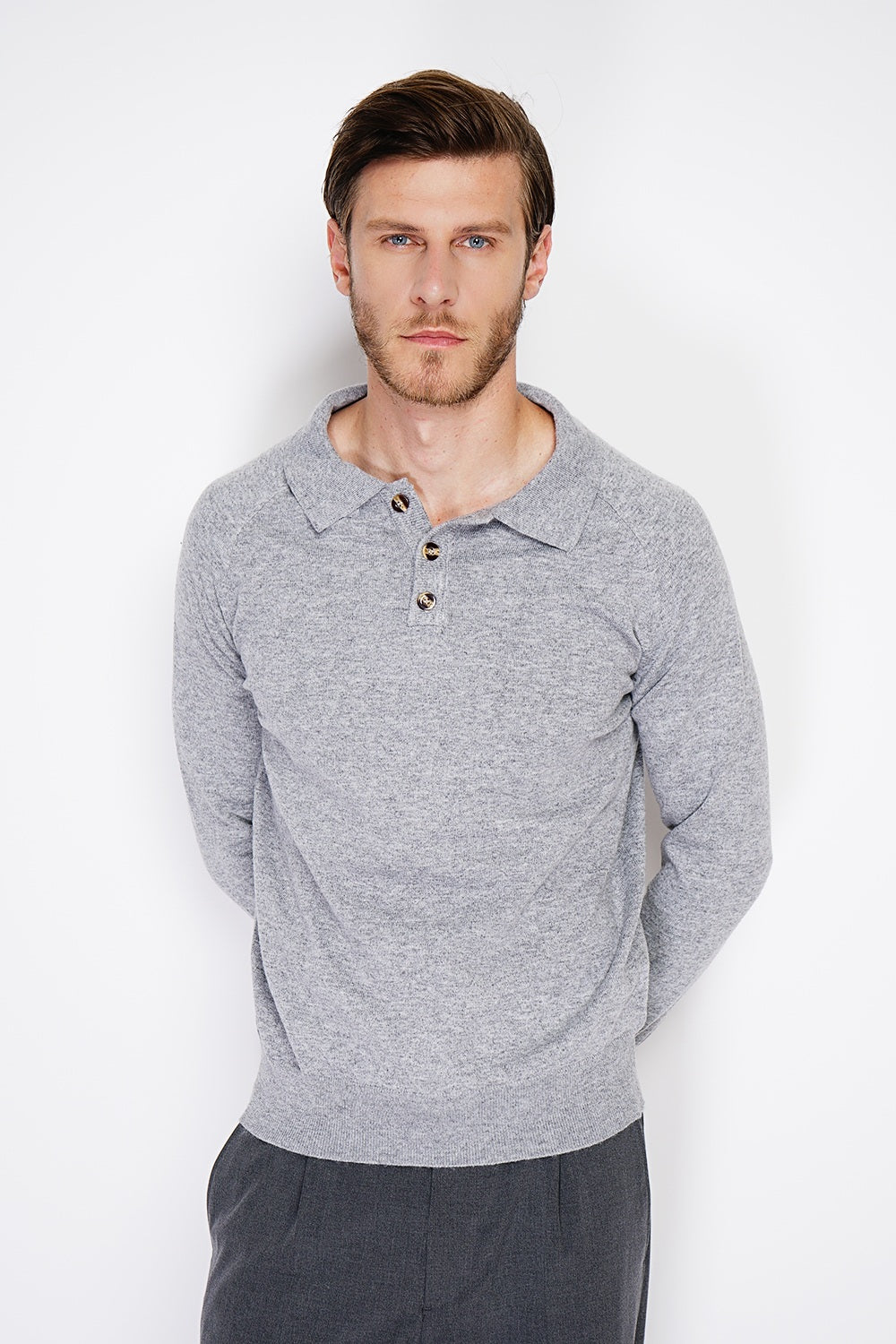 Maglione classico a collo alto con maniche lunghe, maglia a 2 fili Flanella