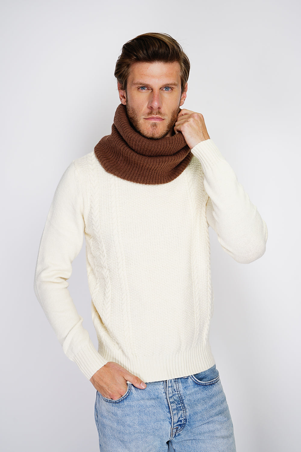 Scaldacollo in jersey - Caffè