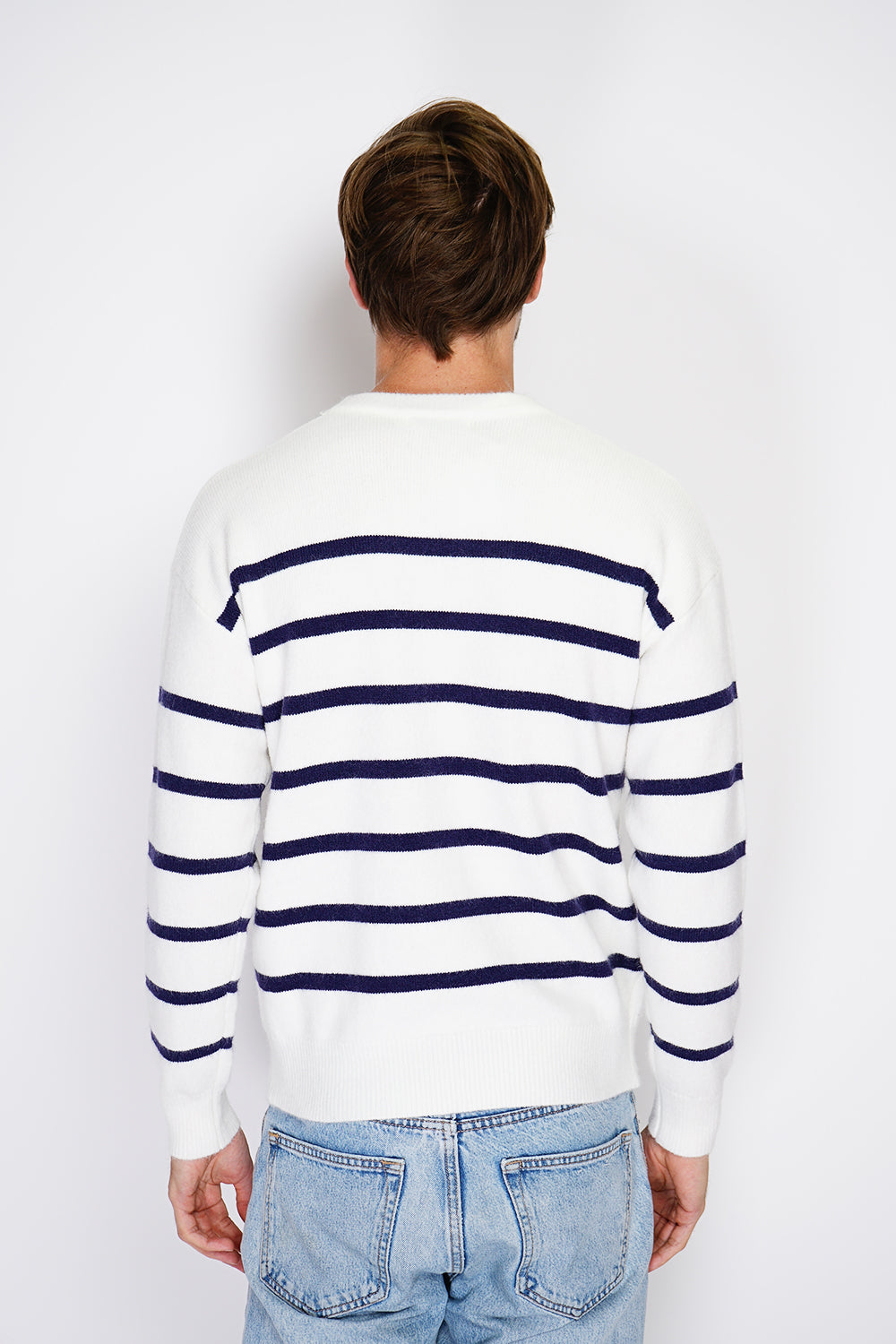 Maglione da marinaio a maniche lunghe e scollo tondo - Bianco sporco