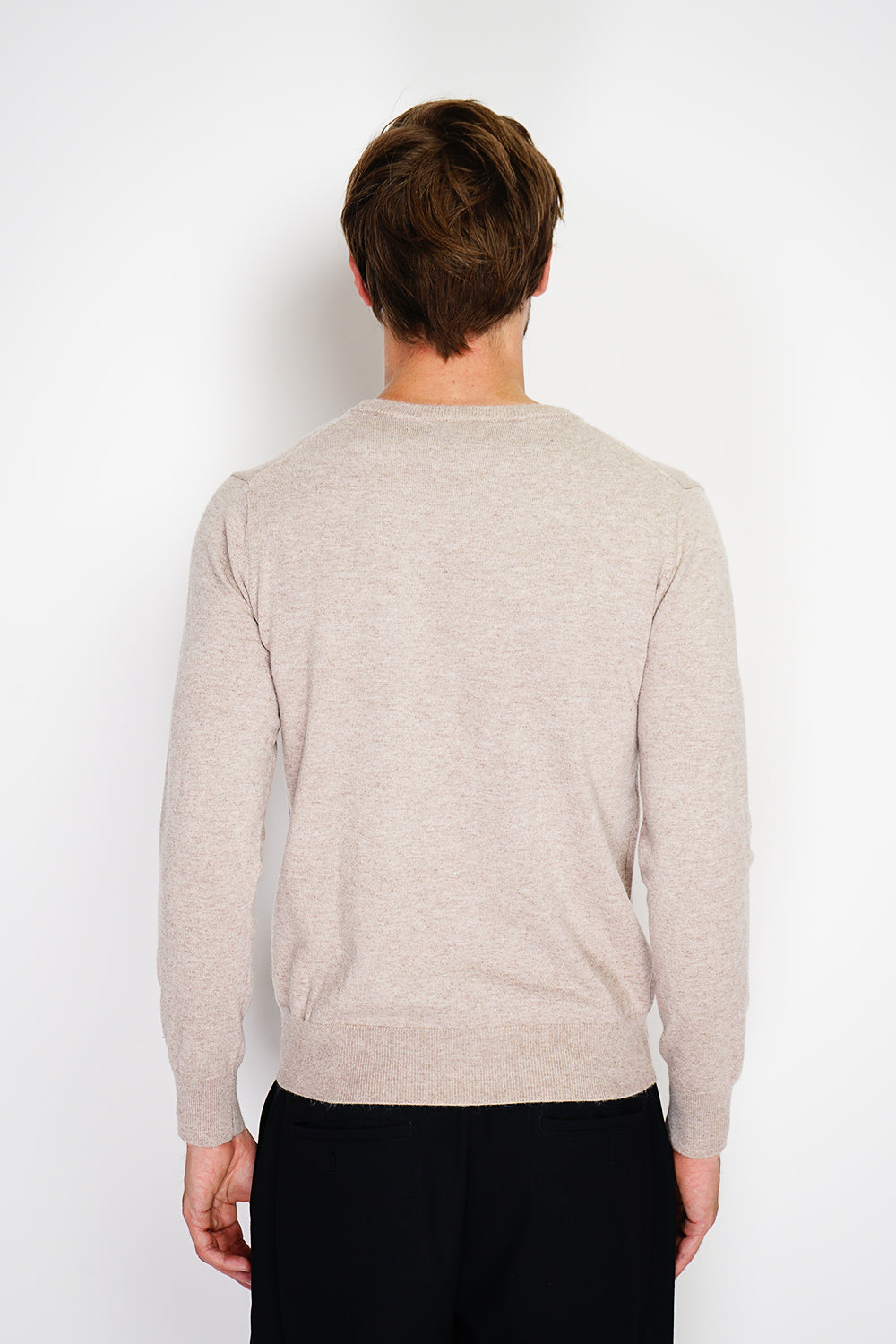 Maglione classico girocollo con maniche lunghe, maglia a 2 fili Deserto