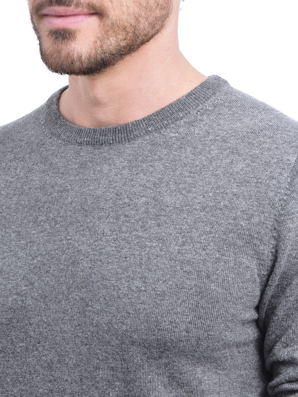 Maglione classico girocollo con maniche lunghe, maglia a 2 fili Lupo