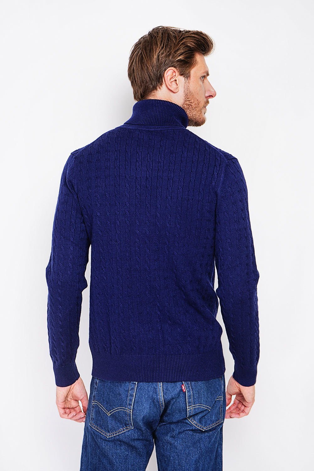 Maglione a collo alto con maniche lunghe Blu Notte