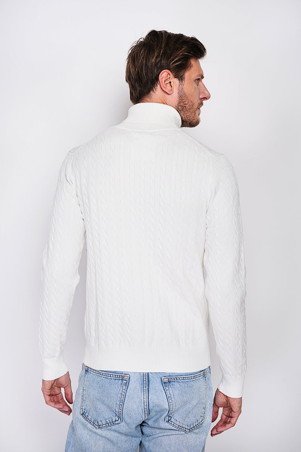Maglione a collo alto con maniche lunghe Naturale